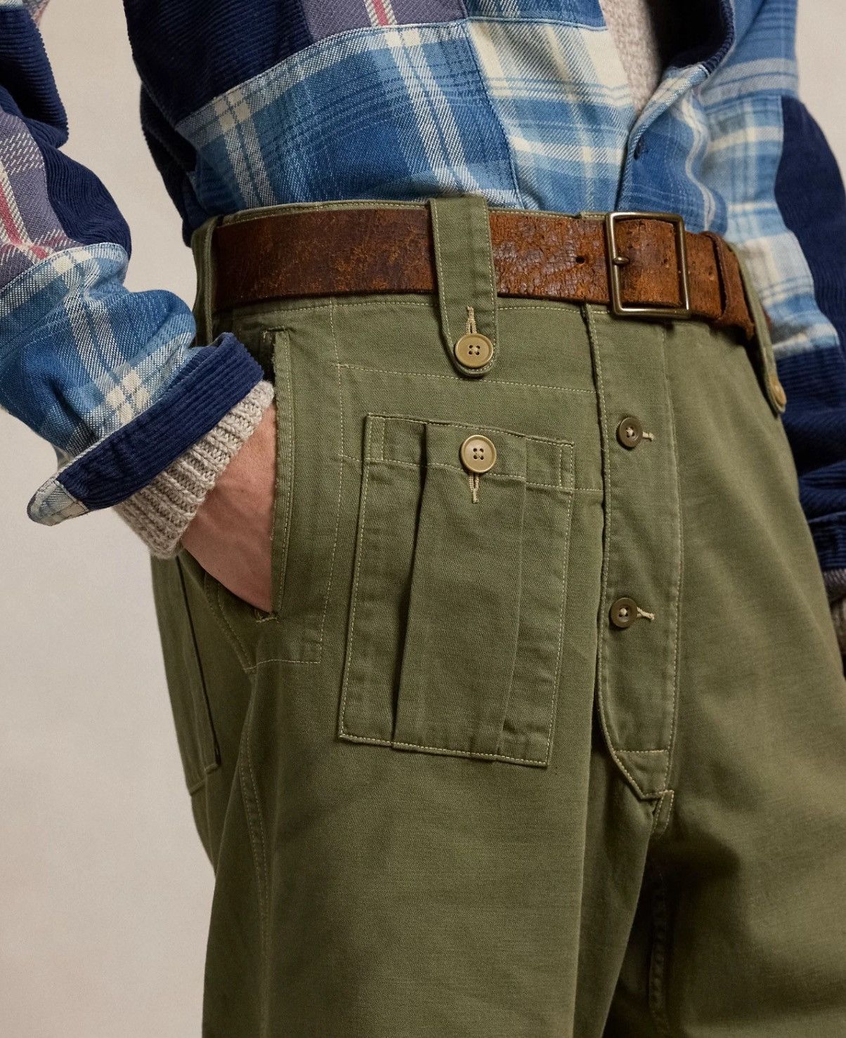 Polo Ralph Lauren 1940 military army hunting skeet cargo relaxed pants Size US 32 / EU 48 - 4 Thumbnail