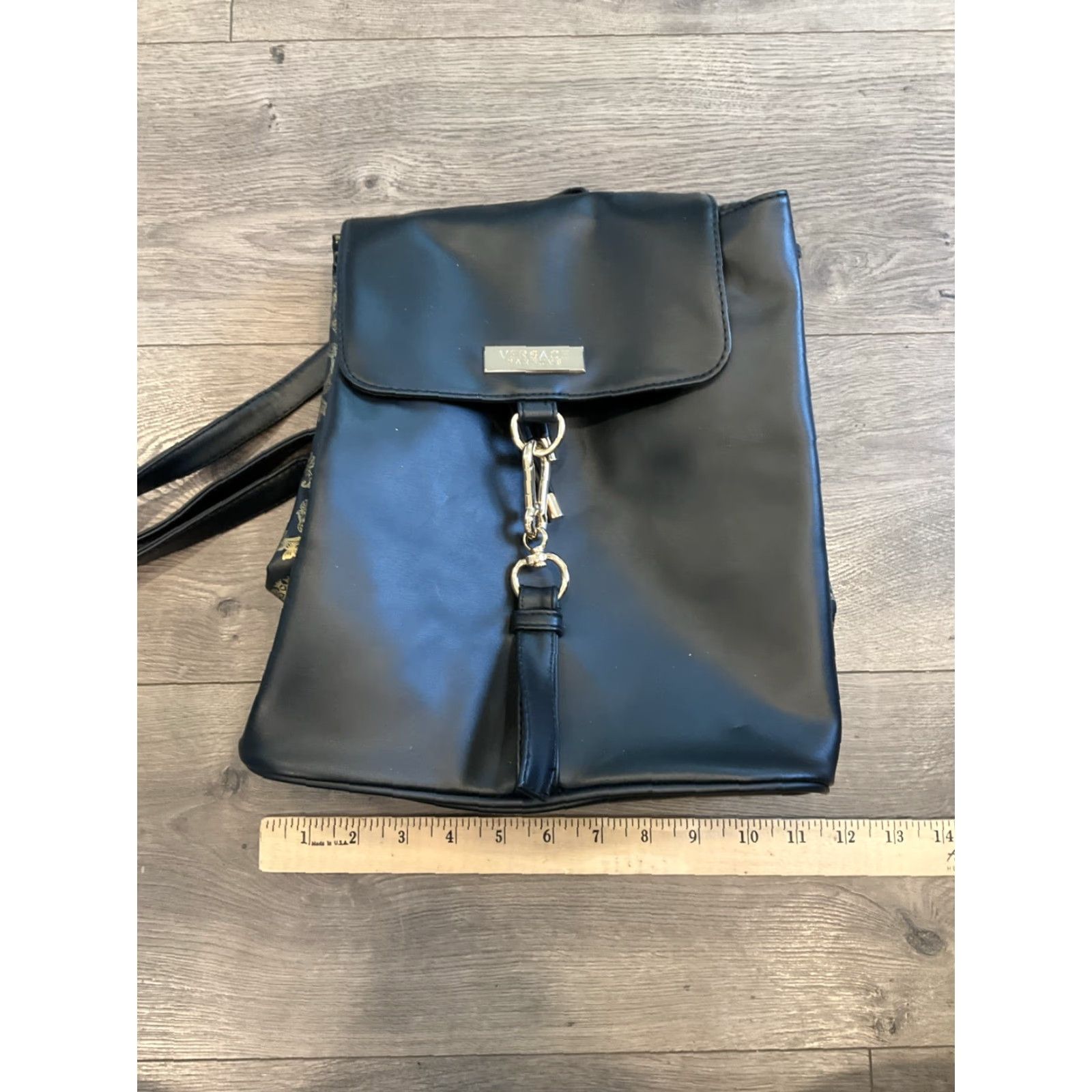 Versace Versace Parfums Backpack Rucksack Women Black PVC Colorful Backpack Size ONE SIZE - 2 Thumbnail