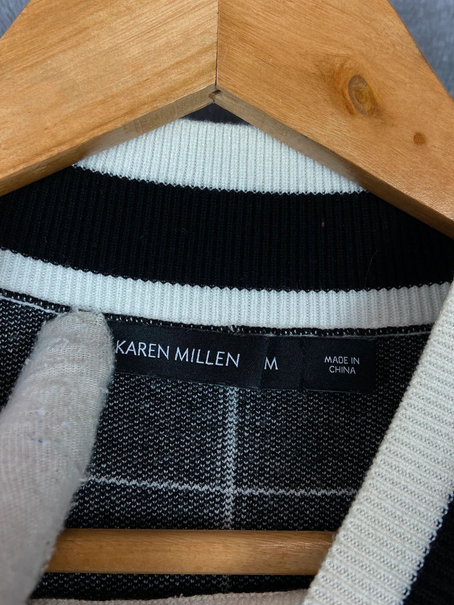 Karen Millen Dress Karen Millen grid knit monochrome bodycon M Size M / US 6-8 / IT 42-44 - 2 Thumbnail