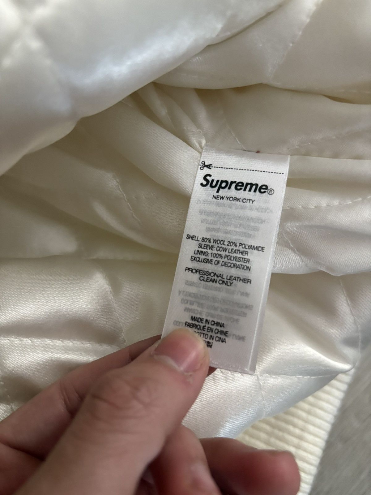 Supreme × Wtaps Supreme WTAPS Varsity Jacket FW21 Leather Wool Size US L / EU 52-54 / 3 - 9 Thumbnail