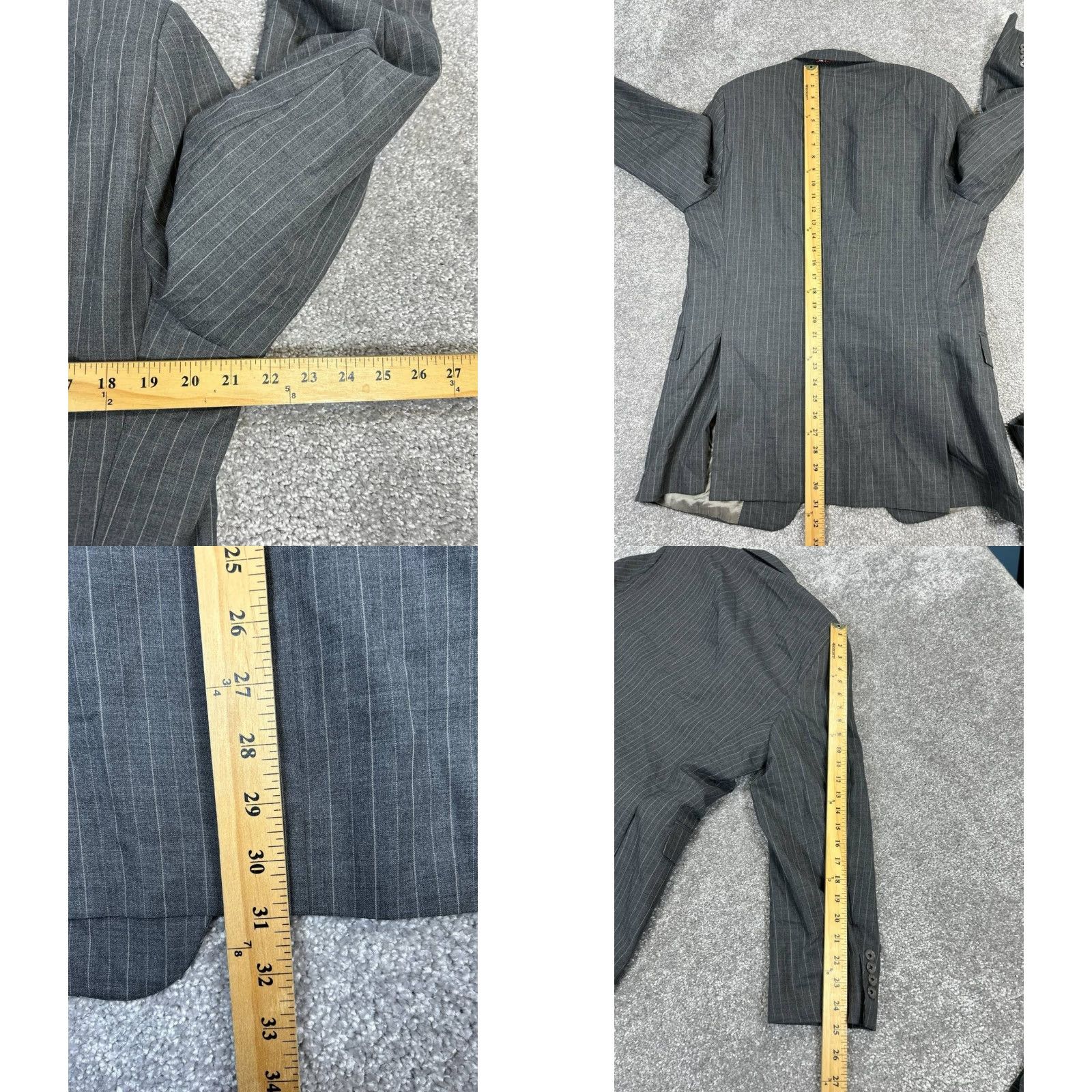 Hart Schaffner Marx Hart Schaffner Marx Travelor Suit Mens 44 Gray Wool Size 44R - 8 Thumbnail