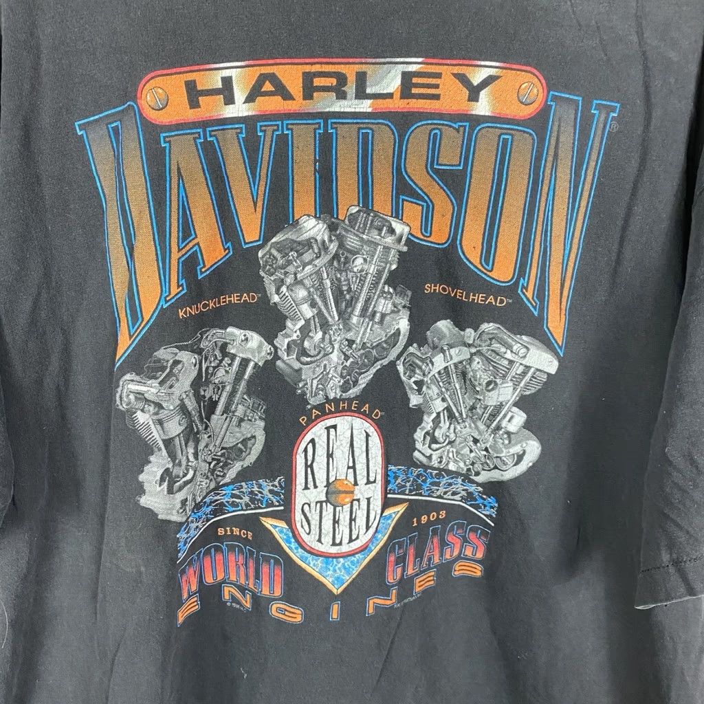 Harley Davidson VINTAGE 90s 1996 Real Steel Harley-Davidson Ventura California T-shirt XXL Size US XXL / EU 58 / 5 - 1 Thumbnail