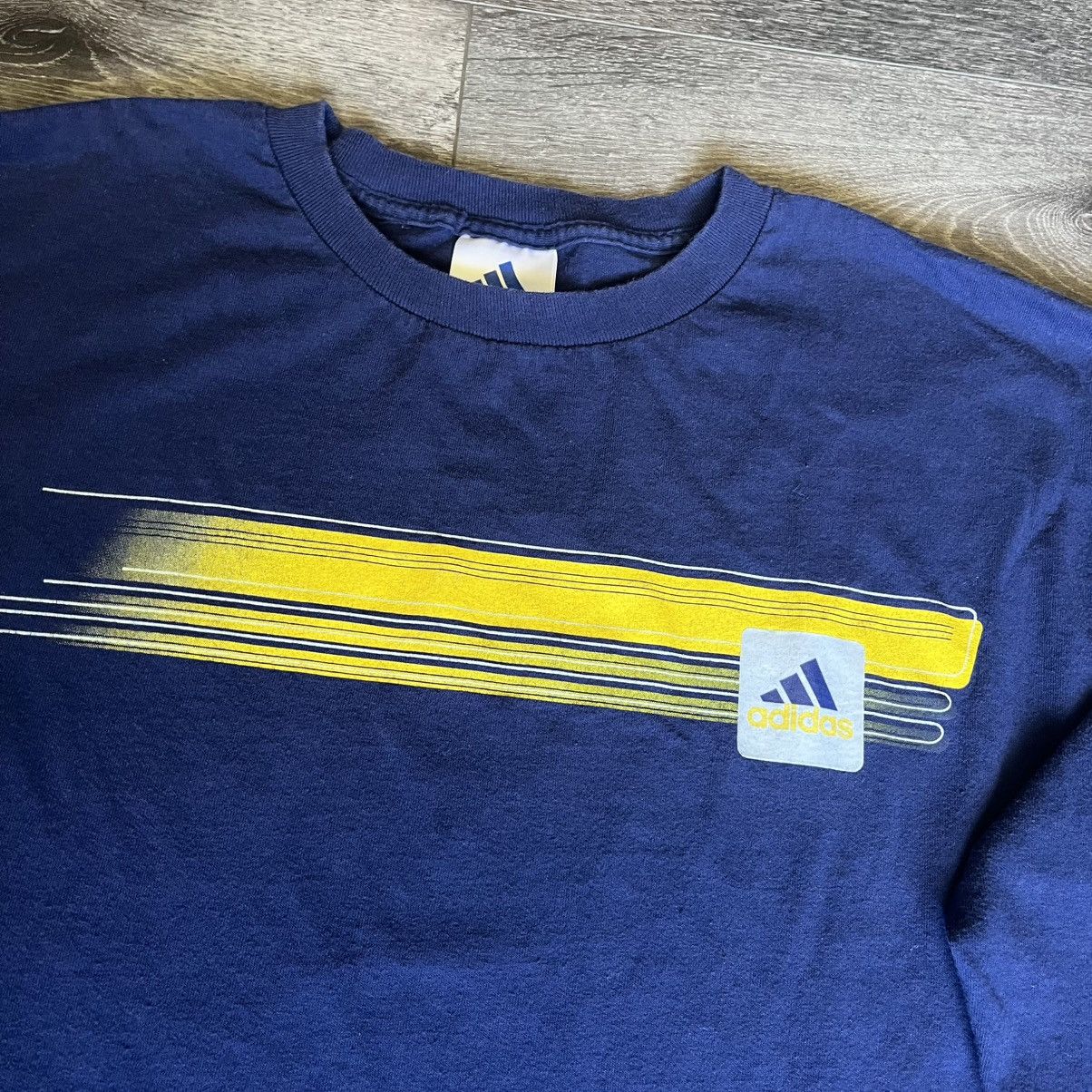 Adidas × Vintage Vintage 2000s Adidas Cyber Y2K Striped Logo Longsleeve Tee Size US XL / EU 56 / 4 - 3 Thumbnail