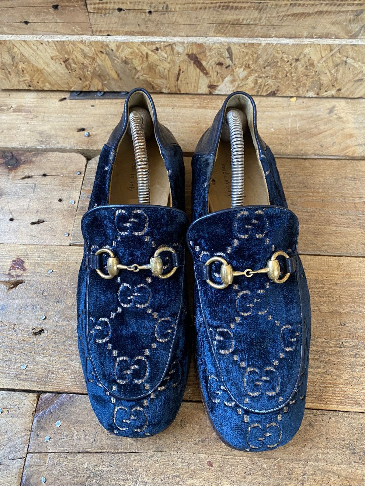 Designer × Gucci Gucci horsebit monogram velvet GG LOGO slip on loafers Uk6 Size US 7 / EU 40 - 4 Thumbnail