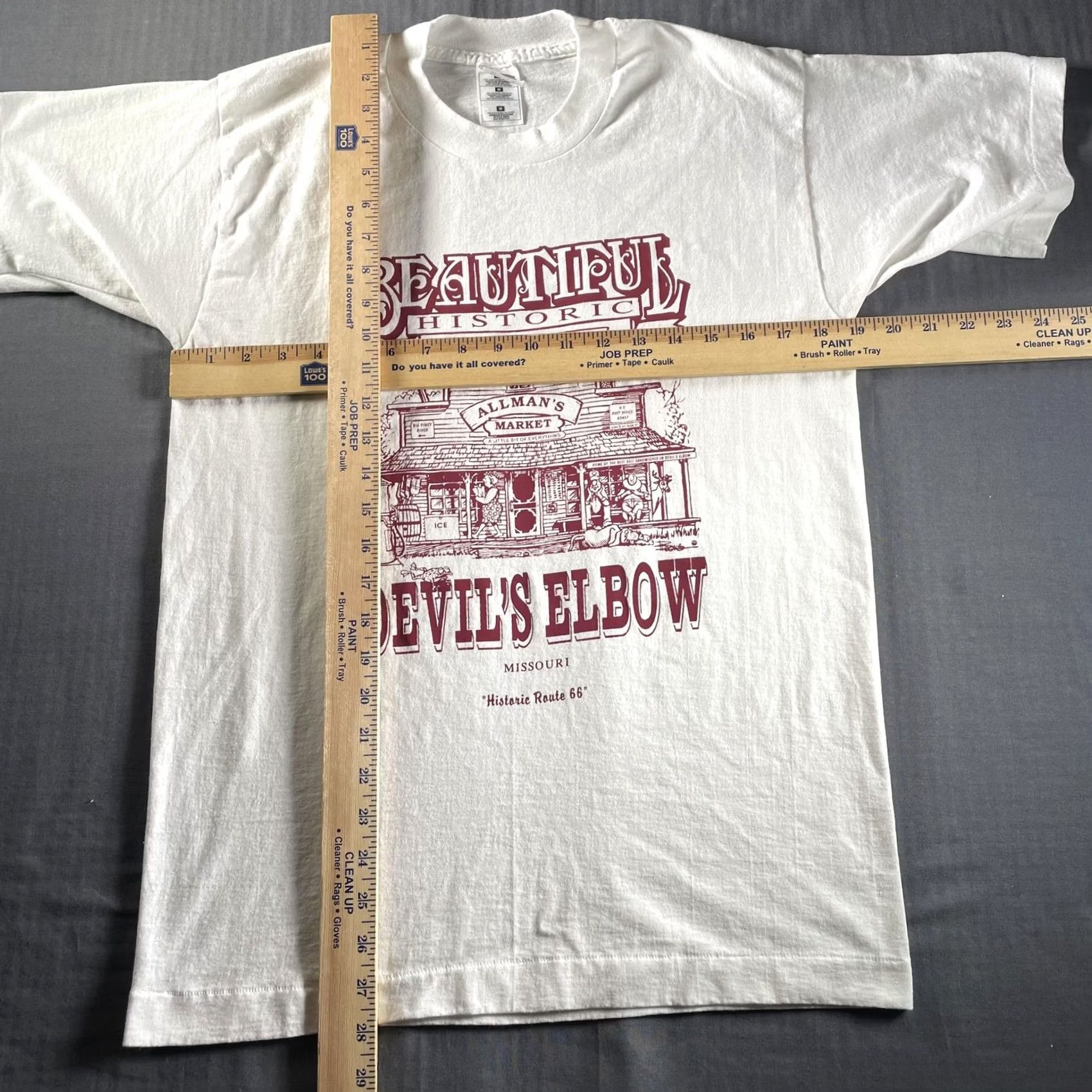 Fruit Of The Loom VINTAGE Devil's Elbow Route 66 Shirt Mens Medium White Missouri Fruit of the Loom Tee Size US M / EU 48-50 / 2 - 5 Thumbnail