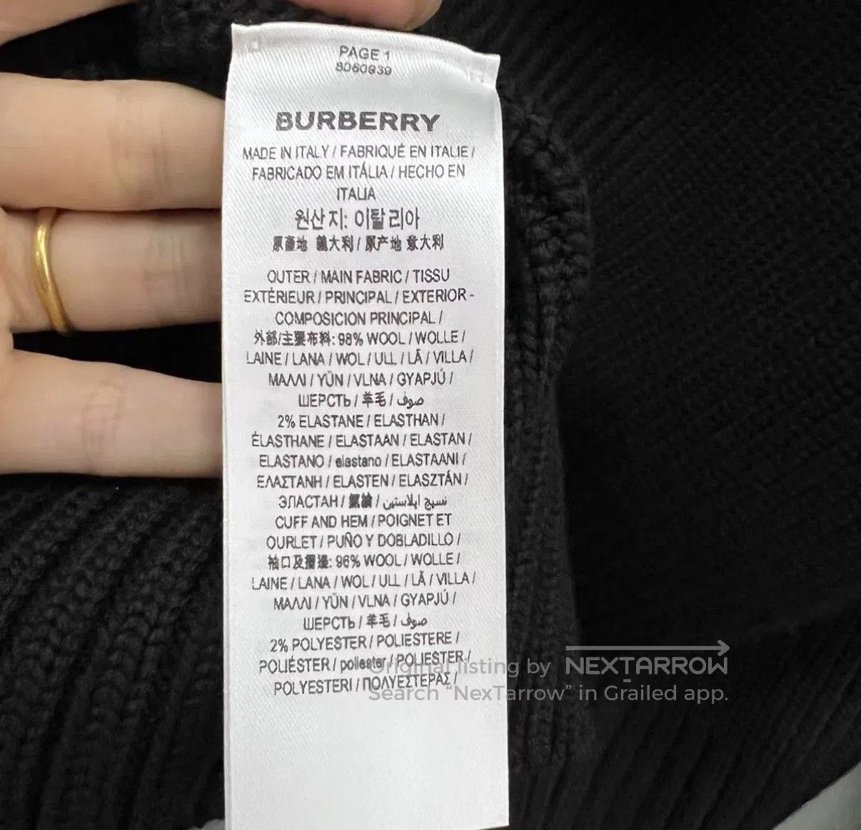 Burberry Black Knit Sweater with Heart Cutout Size S. Size US S / EU 44-46 / 1 - 3 Thumbnail