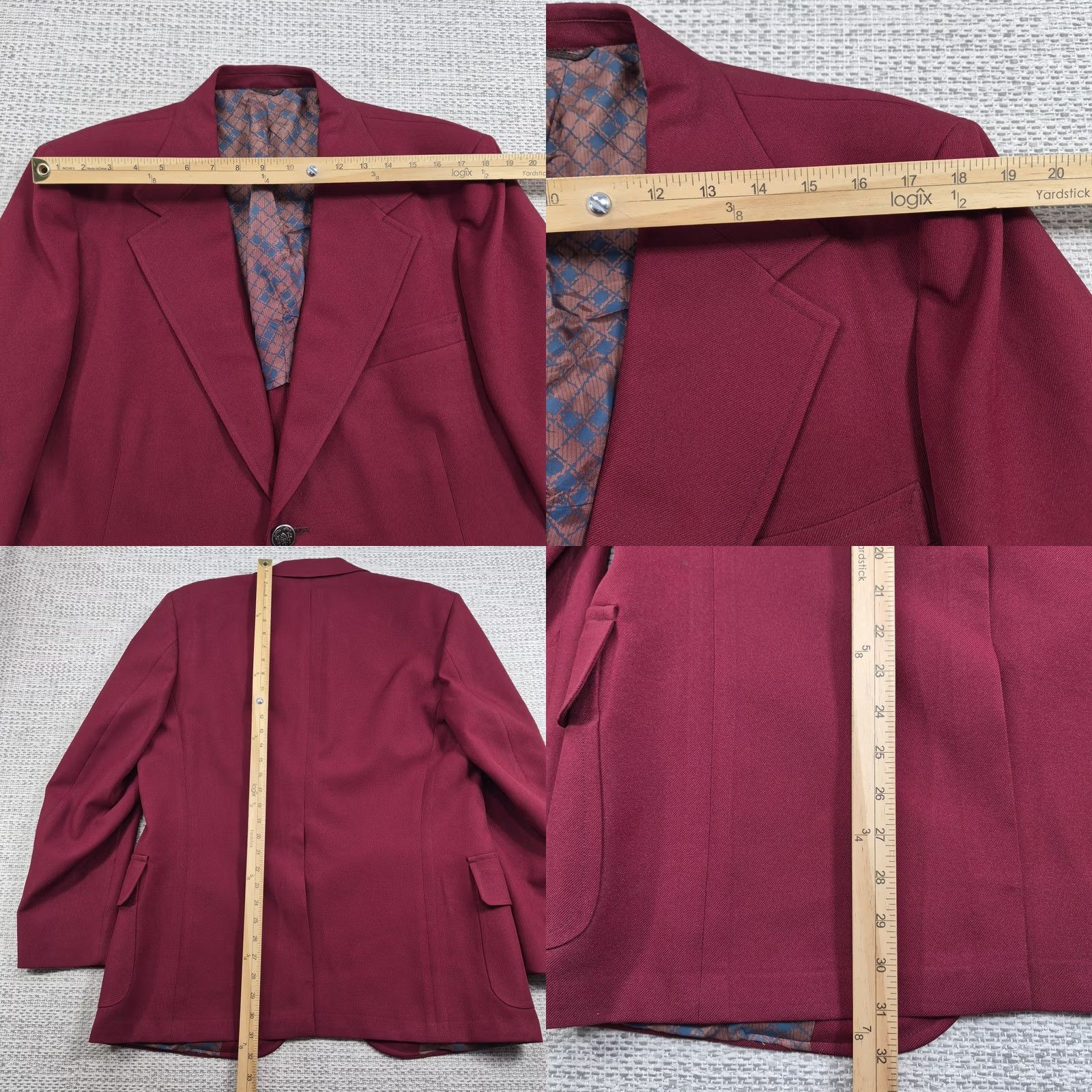 JCPenney VINTAGE Towncraft Blazer Mens 44 Red Two Button Notch Lapel 2 Piece Jacket JC Penney Shirt? Size 44R - 9 Thumbnail
