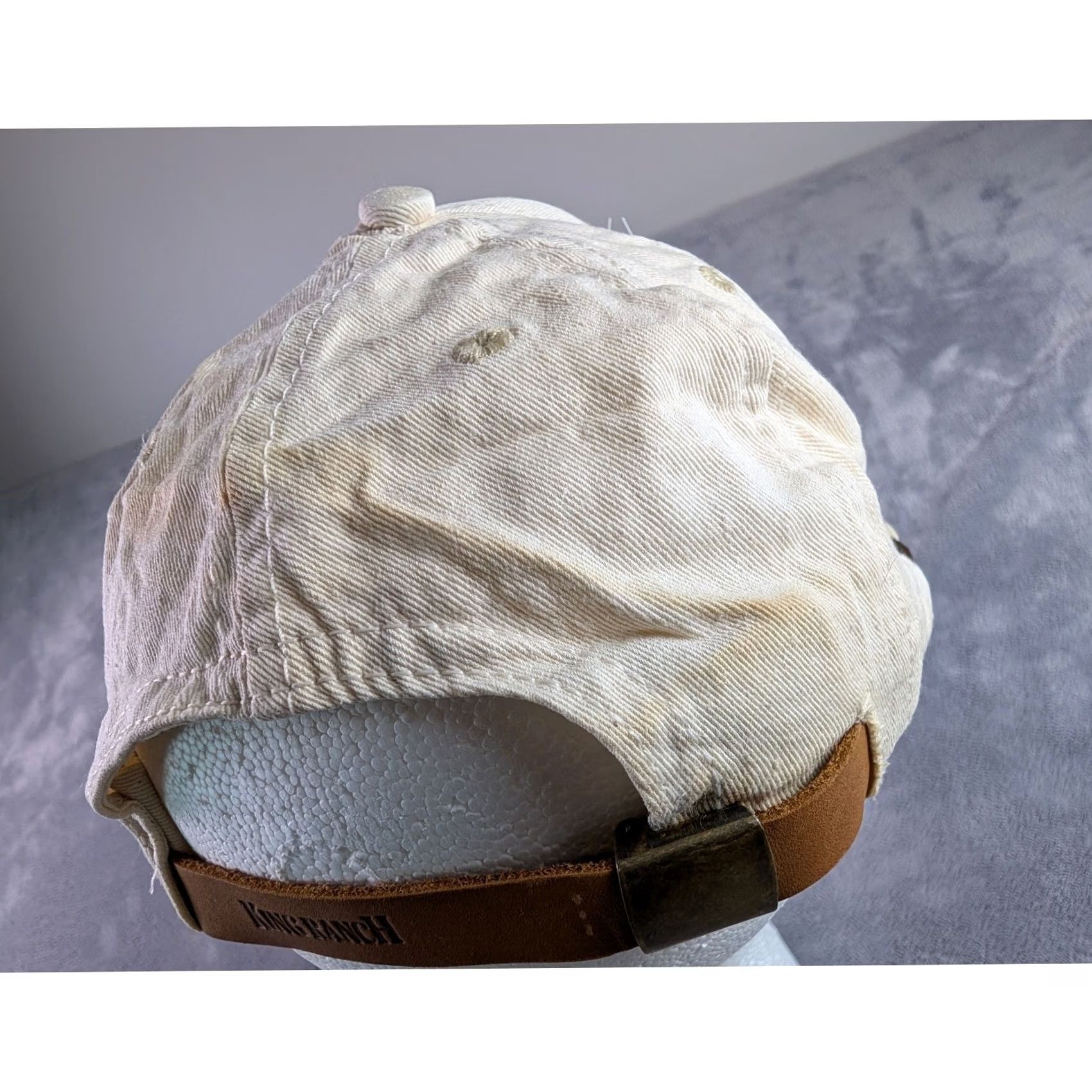 Vintage VINTAGE King Ranch Hat Cream Twill Strapback W Logo Made in USA Mens Hat Size ONE SIZE - 5 Thumbnail