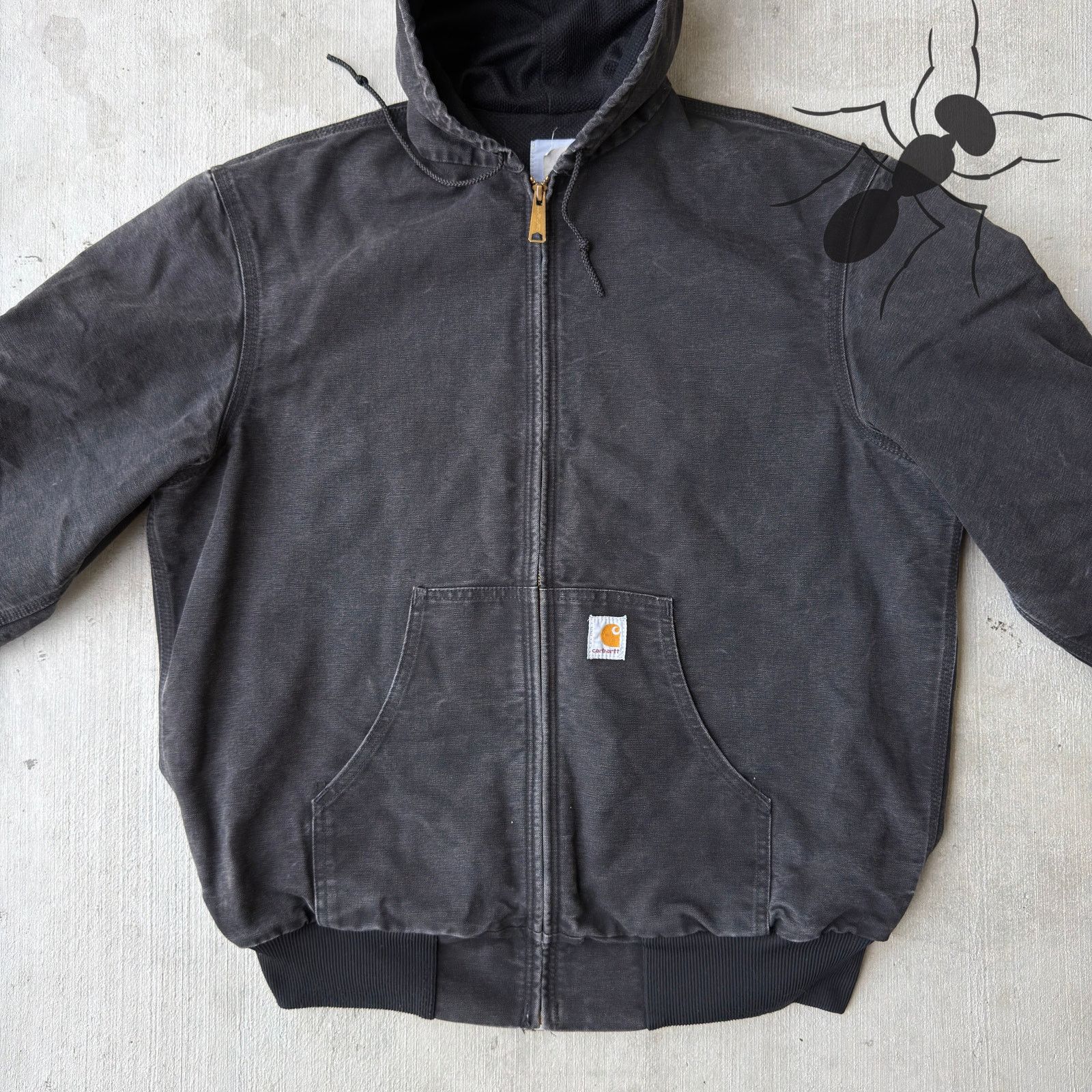 Carhartt × Vintage Carhartt JR115 black active hooded work wear jacket Size US L / EU 52-54 / 3 - 3 Thumbnail