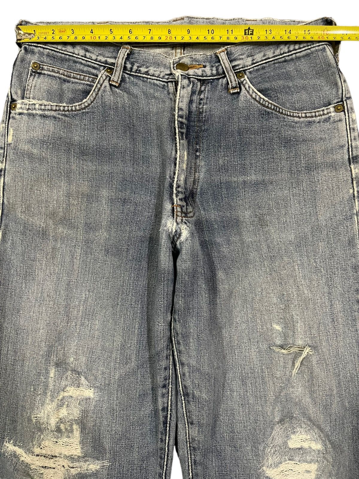 Wrangler Vintage Wrangler Classic Blue Wash Distressed Baggy Jeans Size US 32 / EU 48 - 9 Thumbnail