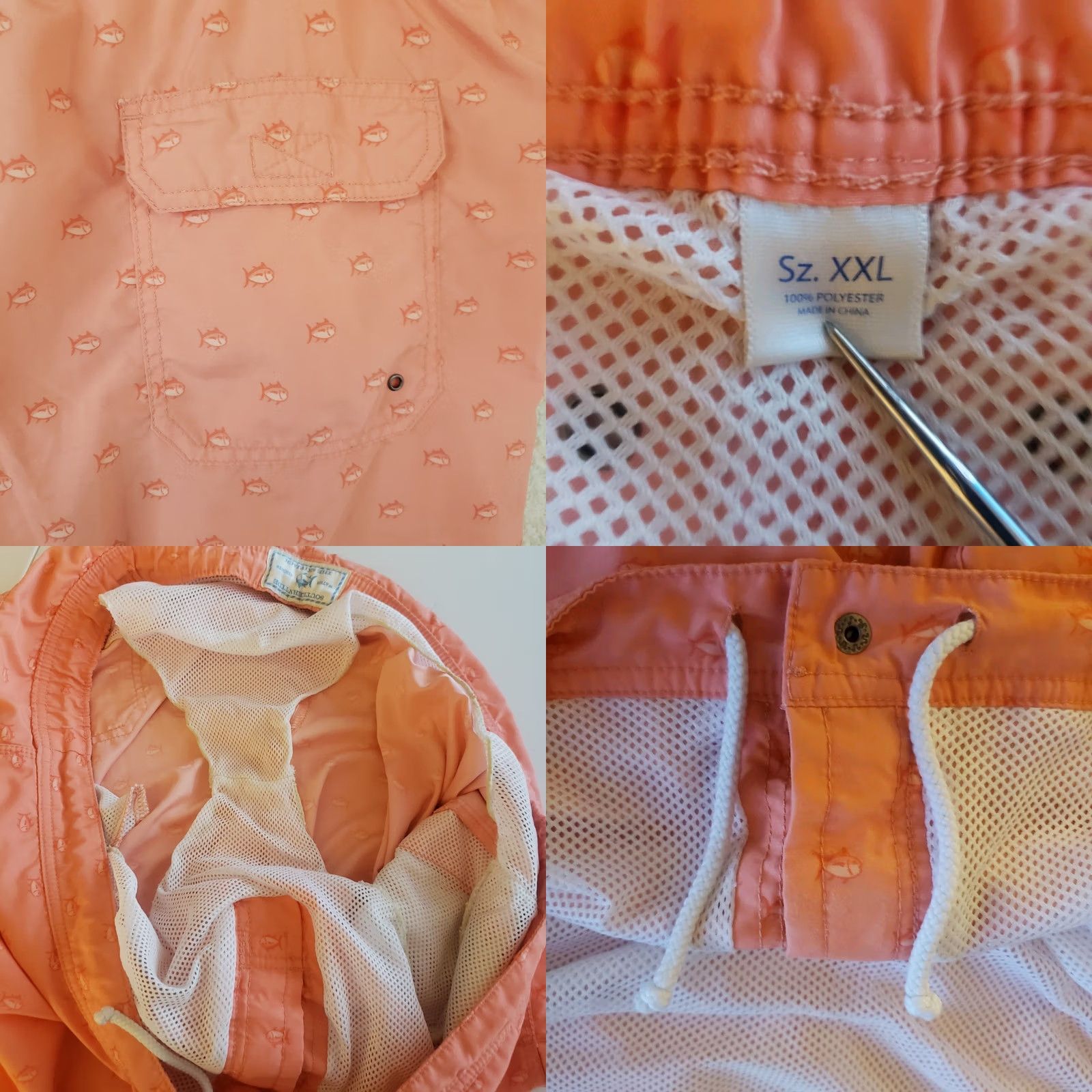 Southern Tide Southern Tide Mens Lined Water Shorts XXL Coral Fish Pattern Quick-Dry Stretch UV Size US 39 - 9 Thumbnail