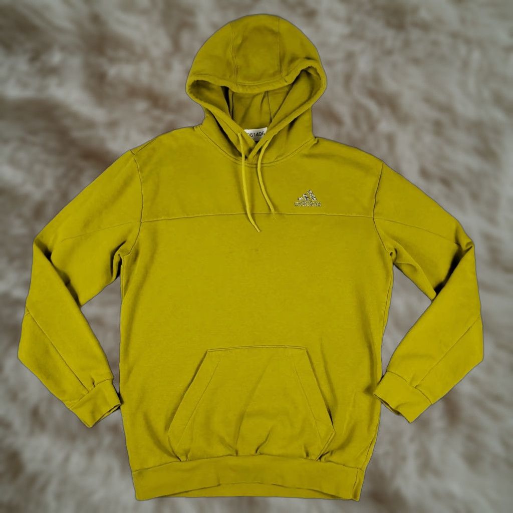 Adidas Adidas Hoodie Mens Medium Pullover Athletic Kangaroo Pocket Yellow Size US M / EU 48-50 / 2 - 1 Thumbnail