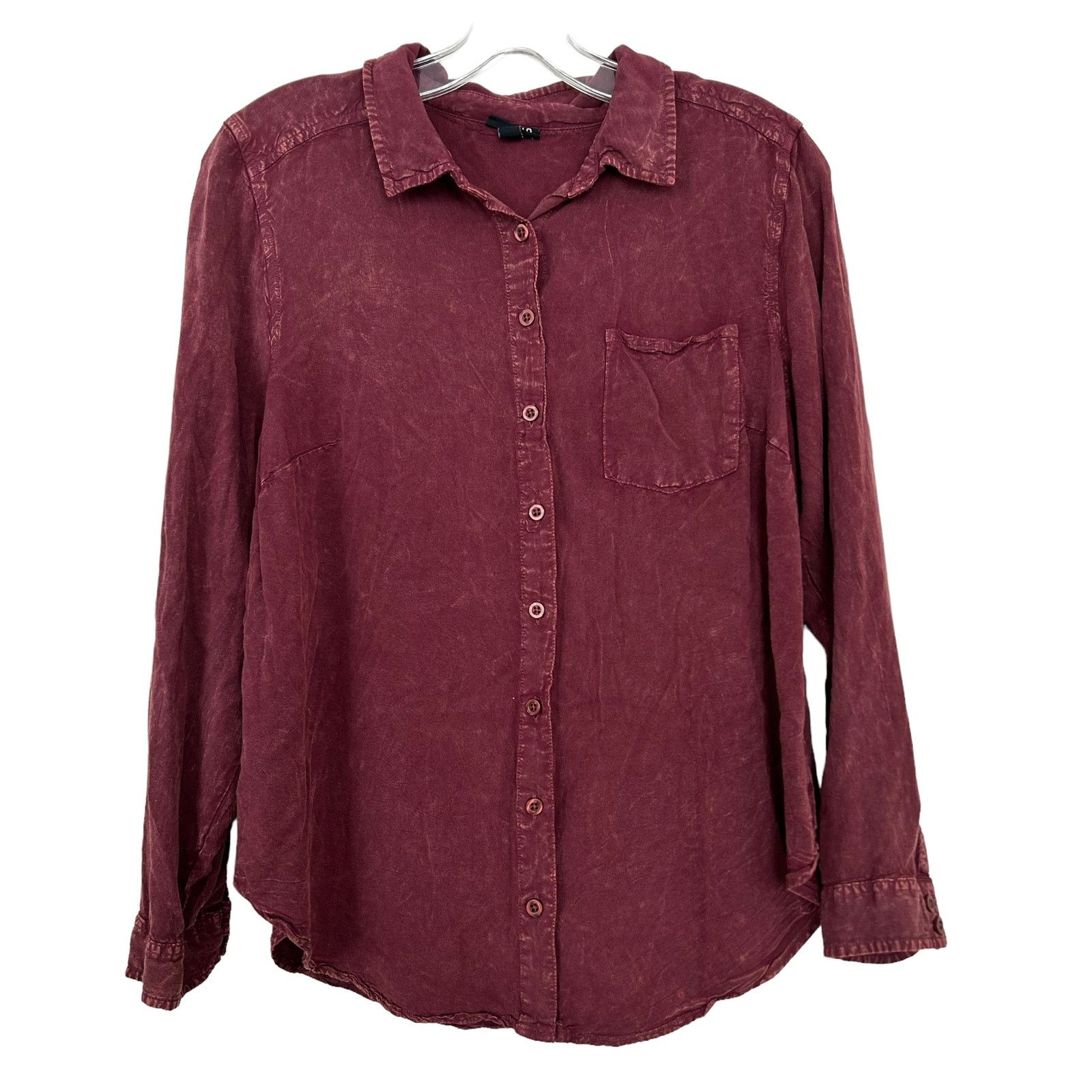 Other Torrid Maroon Long Sleeve Button Down Blouse Sz 10 Size L / US 10 / IT 46 - 6 Thumbnail