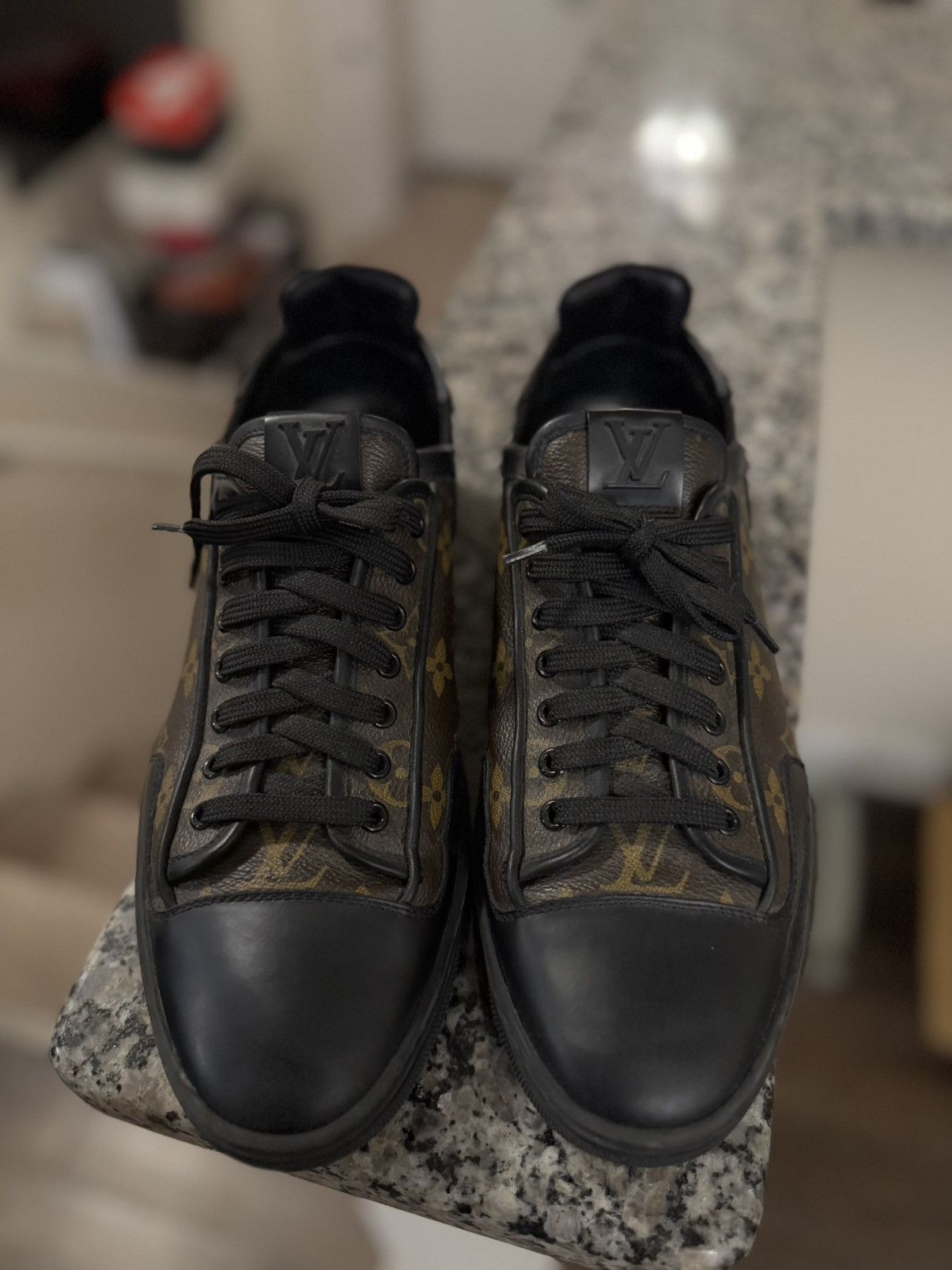 Louis Vuitton 7.5LV/8.5US Louis Vuitton Mens Brown Sneakers Monogram 🧼 Size US 8.5 / EU 41-42 - 9 Thumbnail
