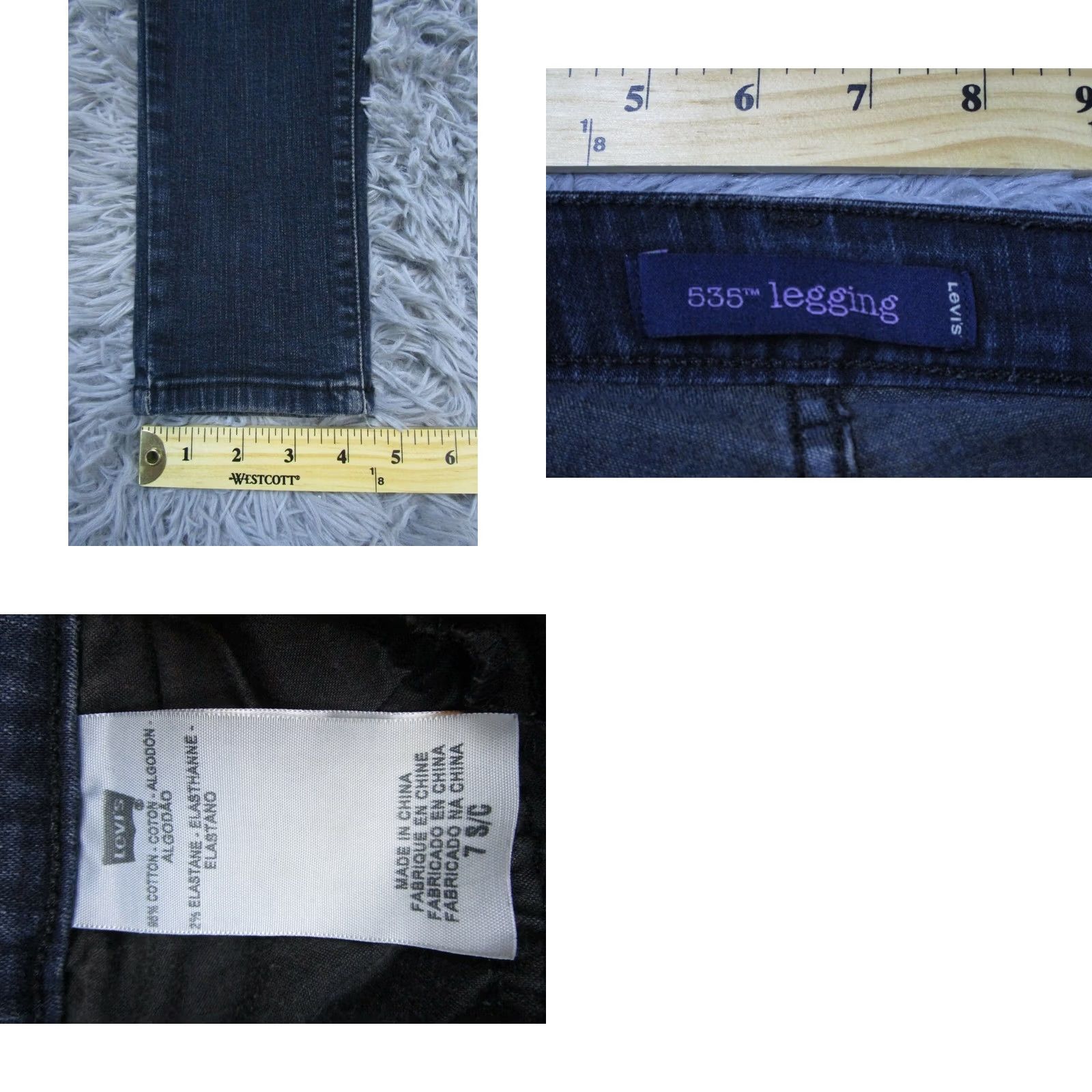 Levi's Levi's Jeans Womens 7 Blue Dark Wash 535 Leggings Slim Skinny Denim Pants Bottom Size 28" / US 6 / IT 42 - 8 Thumbnail