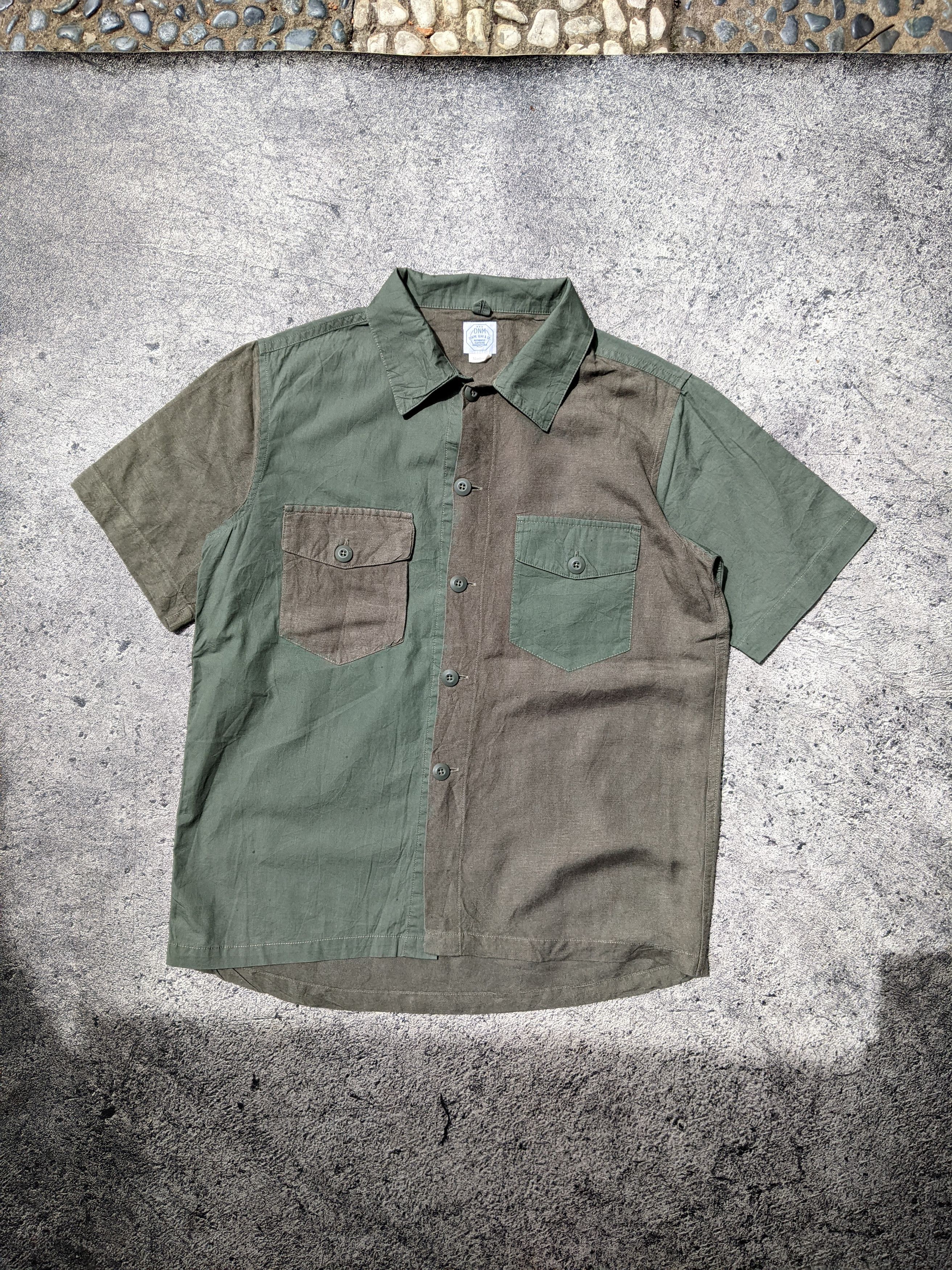 Denime Olive Green Multi Fabric Shirt Size US M / EU 48-50 / 2 - 6 Thumbnail