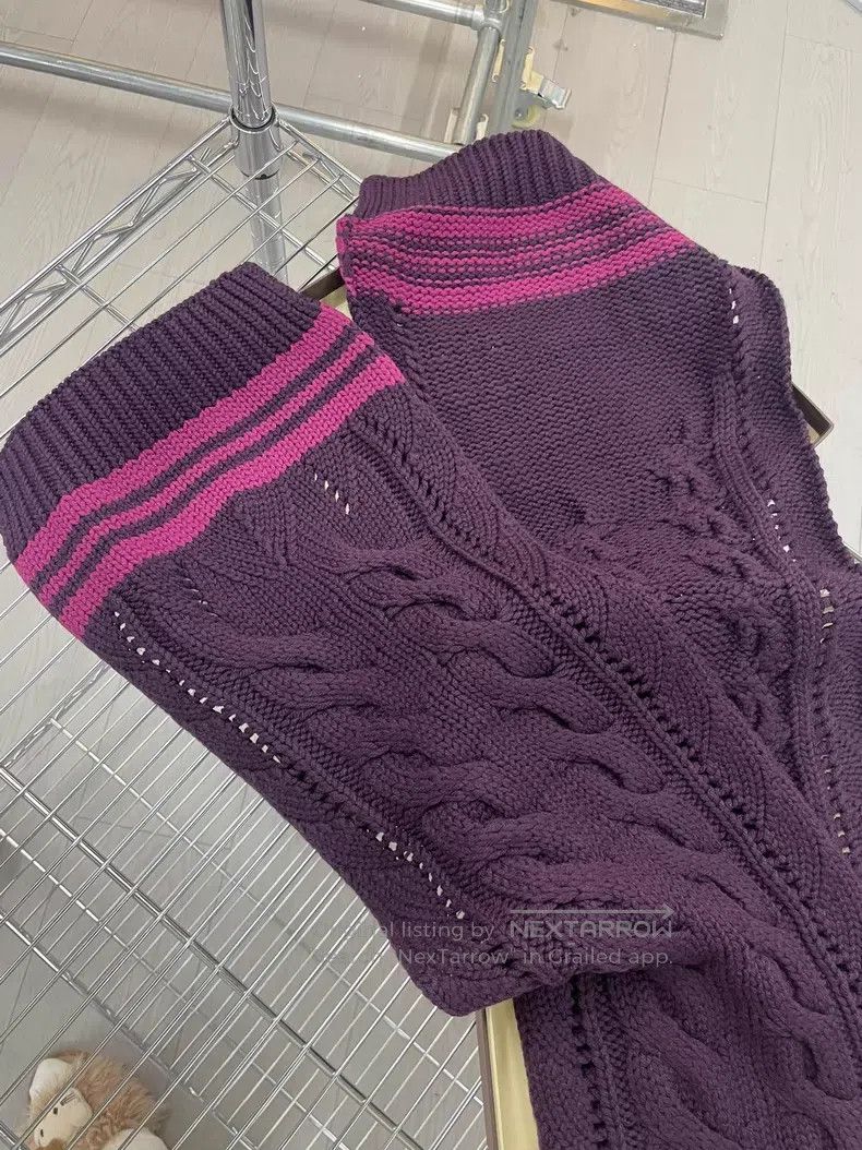 Louis Vuitton Louis Vuitton Purple Multi-Element Logo Wool Woven Scarf Size ONE SIZE - 7 Thumbnail