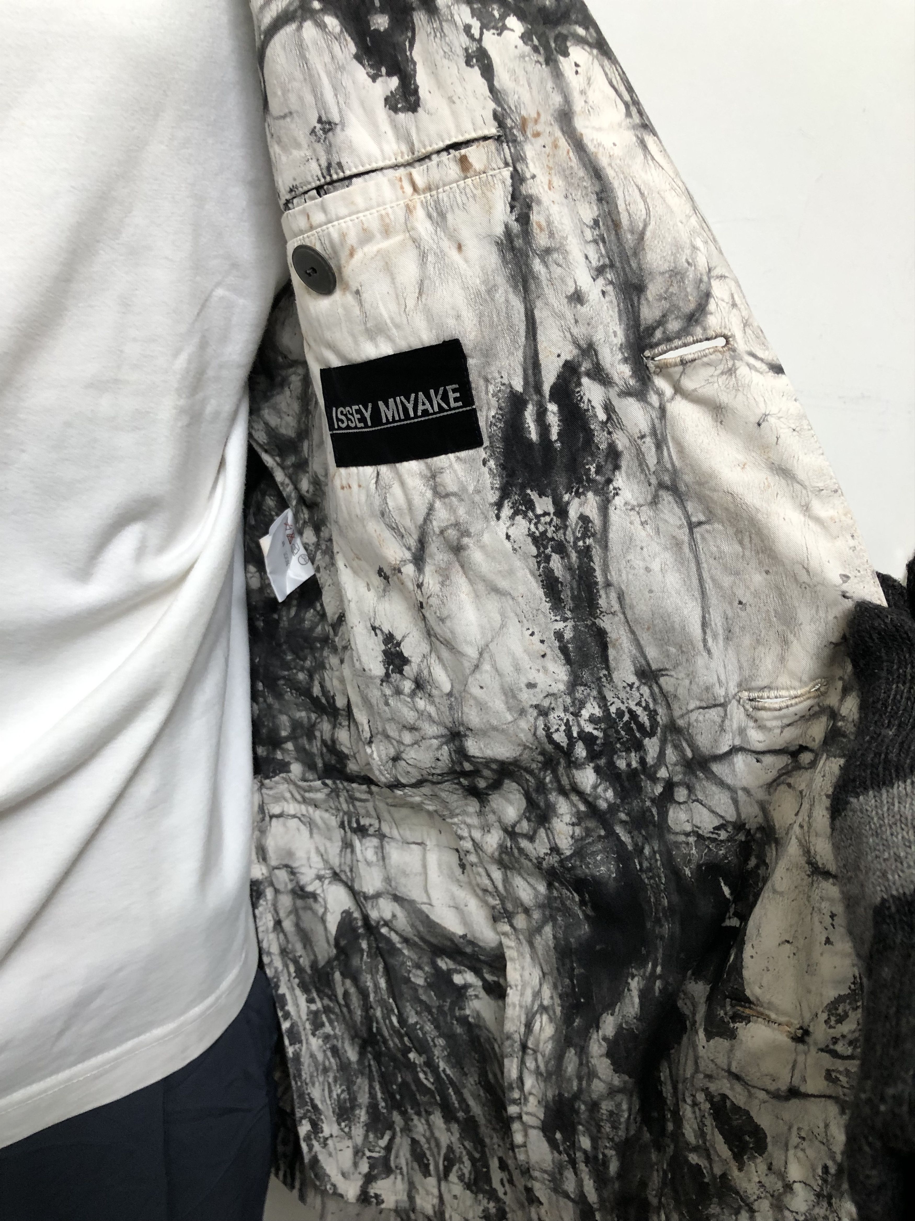 Designer × Issey Miyake SS94 Suminagashi-Dyed Cotton ISSEY MIYAKE MEN Size 50L - 8 Thumbnail