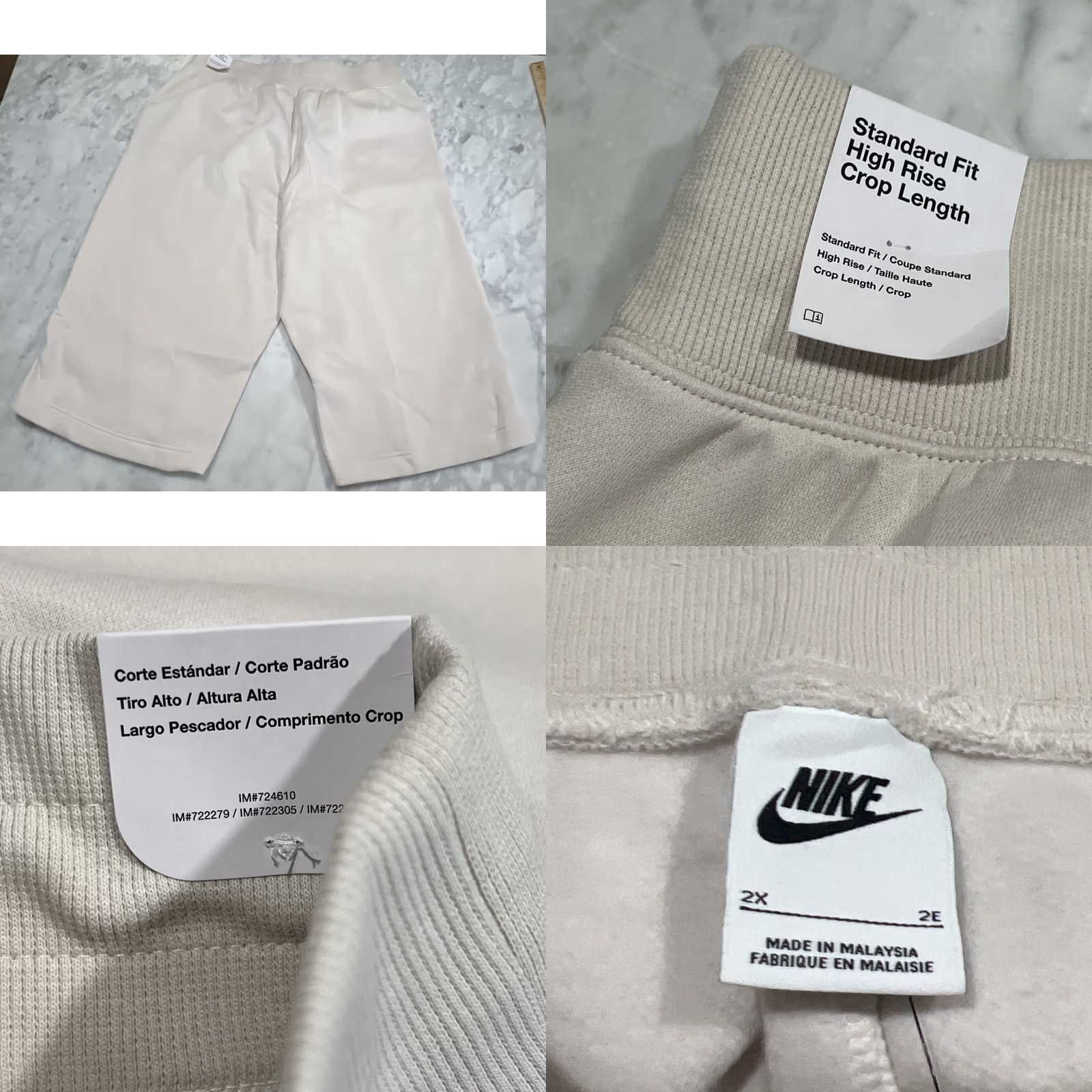 Nike VINTAGE Nike Crop Sweatpants Women’s 2XL Wide-Leg Fleece Drawstring FB8418-104 NWT Size 40" / US 18 - 8 Thumbnail