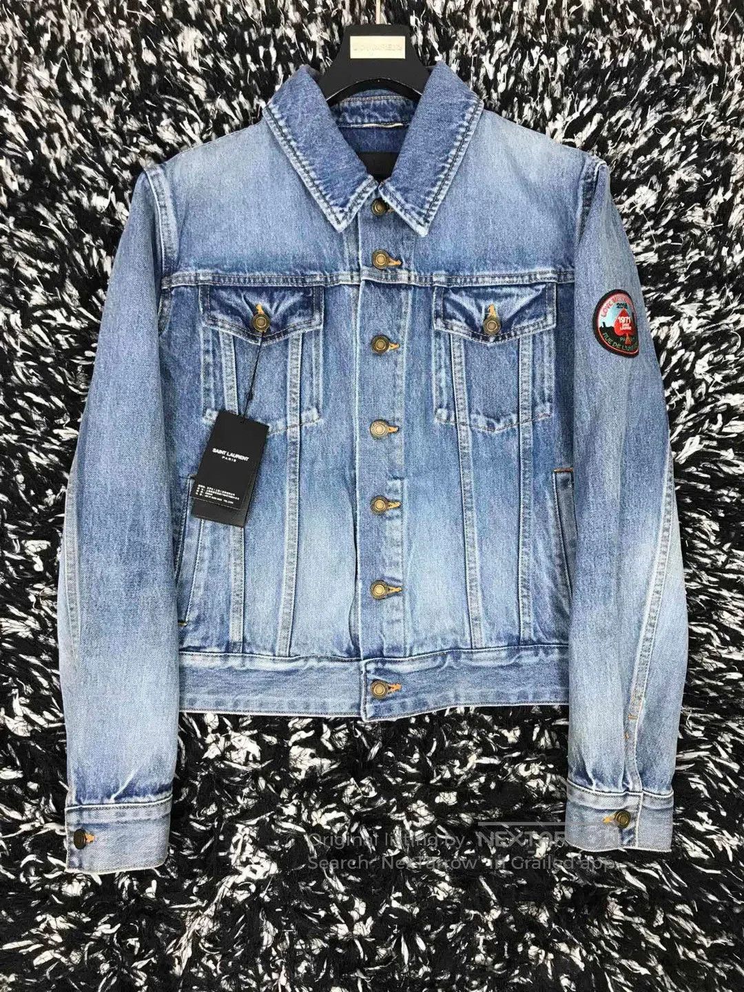 Saint Laurent Paris Saint Laurent Men's Japanese Badge Denim Jacket. Size US S / EU 44-46 / 1 - 1 Thumbnail