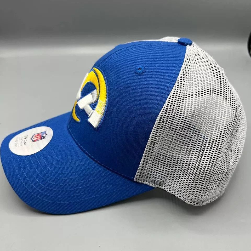 NFL Los Angeles Rams Trucker Hat Men Blue NFL Snap Back Cap Size ONE SIZE - 2 Thumbnail