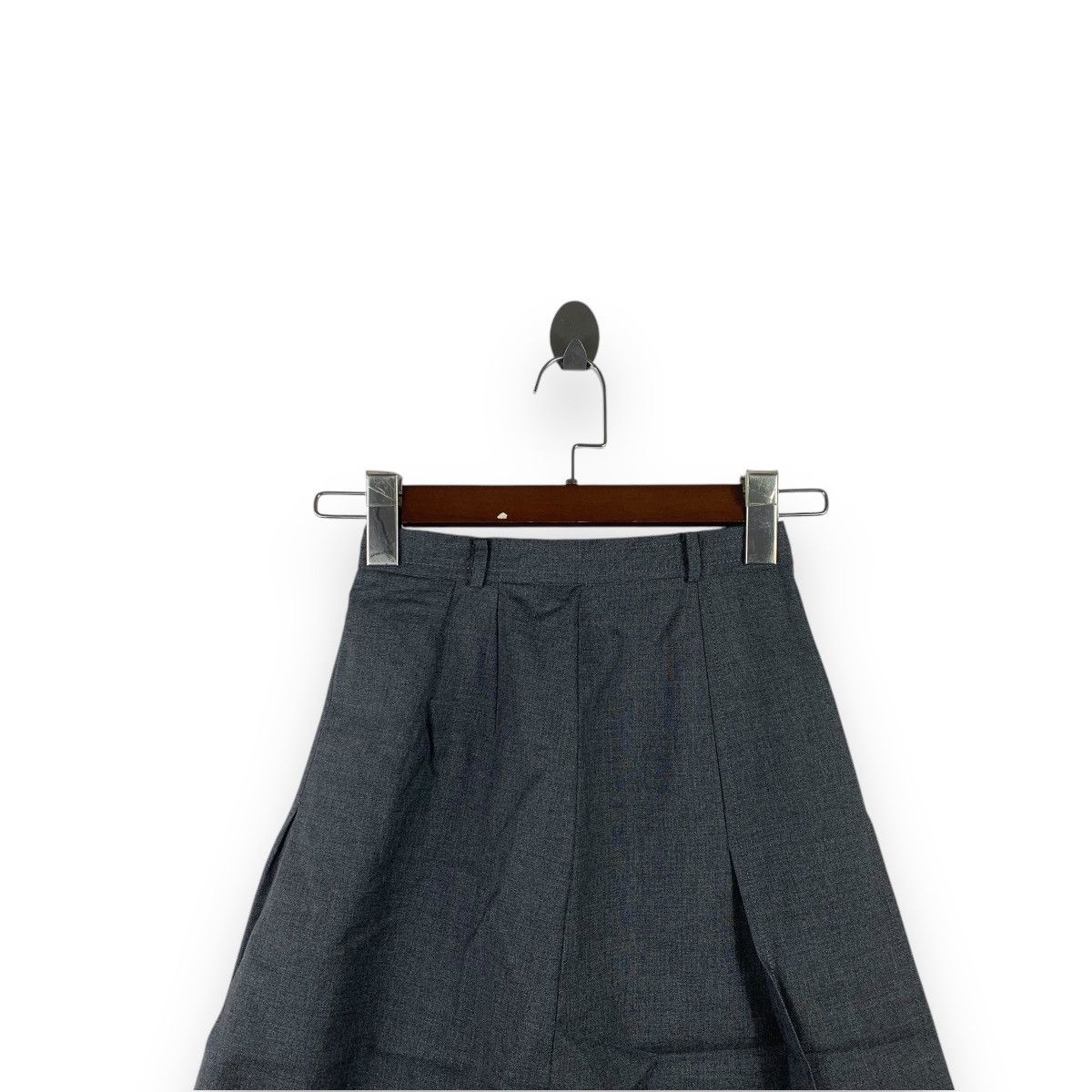 Burberry Vintage BURBERRYS LONDON Grey Wool Pleated A-Line Maxi Skirt Size 24" / US 00 / IT 34 - 2 Thumbnail
