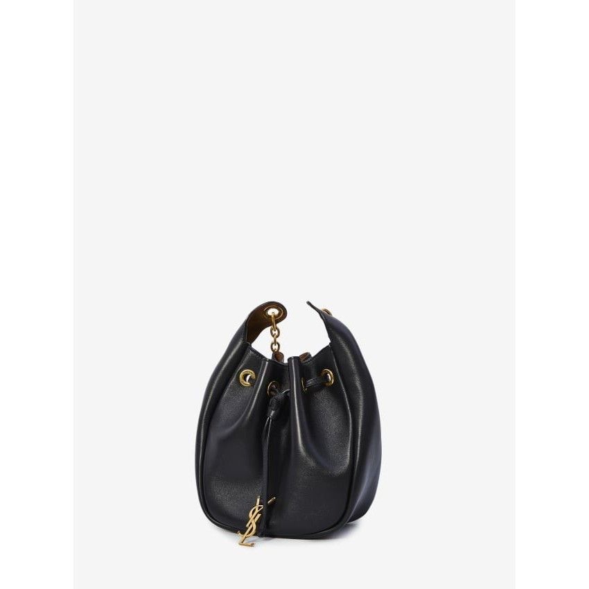 Saint Laurent Paris SAINT LAURENT Supple Black Leather Bucket Bag New & Authenti Size ONE SIZE - 2 Thumbnail