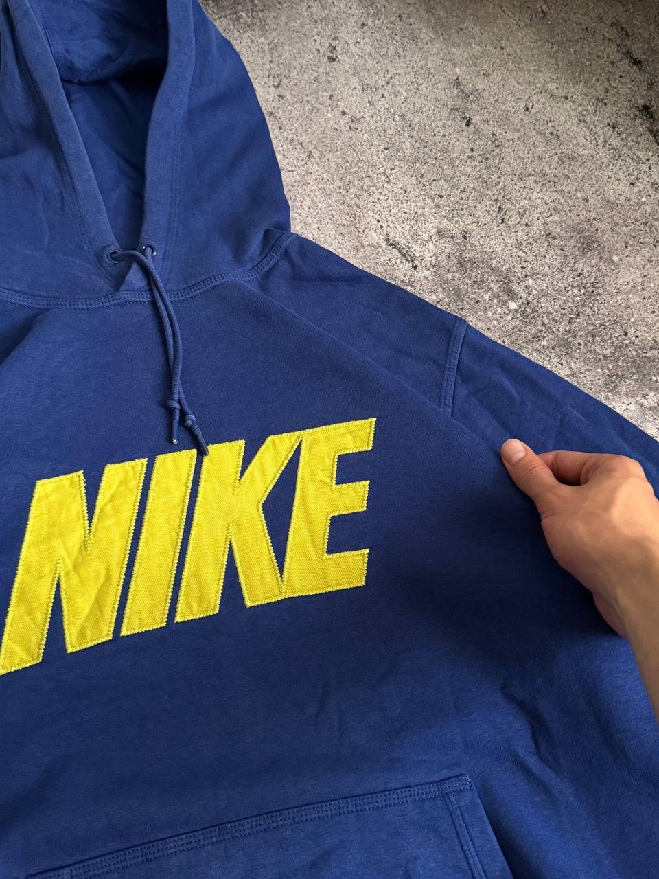 Nike Vintage Nike Y2K swoosh oversized blue hoodie Size US XL / EU 56 / 4 - 8 Thumbnail