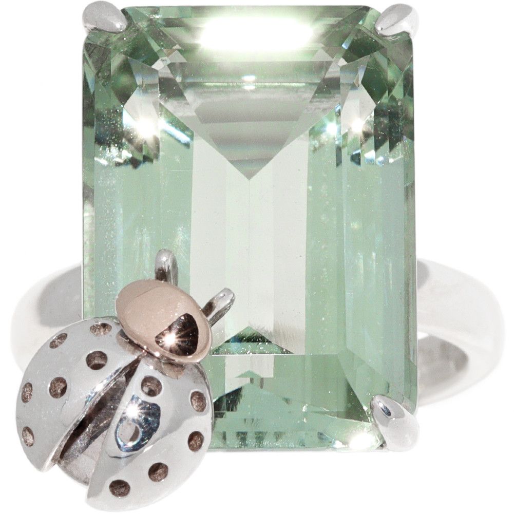 Tiffany Co. Tiffany Co Tiffany Co Silver 925 K18PG Pink Gold Green Quartz Ladybug Ring Metal Ring 2402745 in Great Condition Grailed