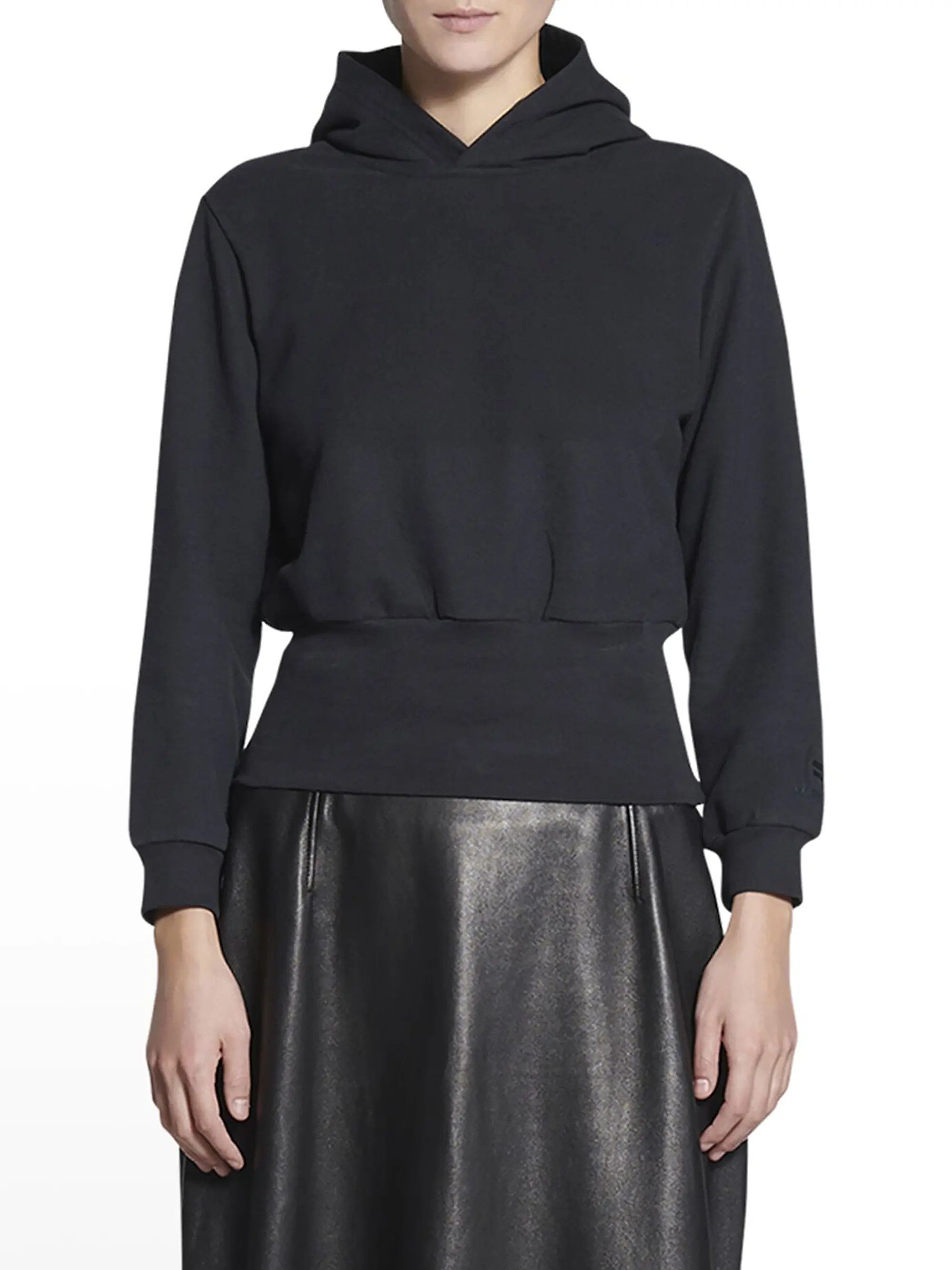 Balenciaga o1tko10825 Unisex Cropped Hoodie in Black Size M / US 6-8 / IT 42-44 - 4 Thumbnail