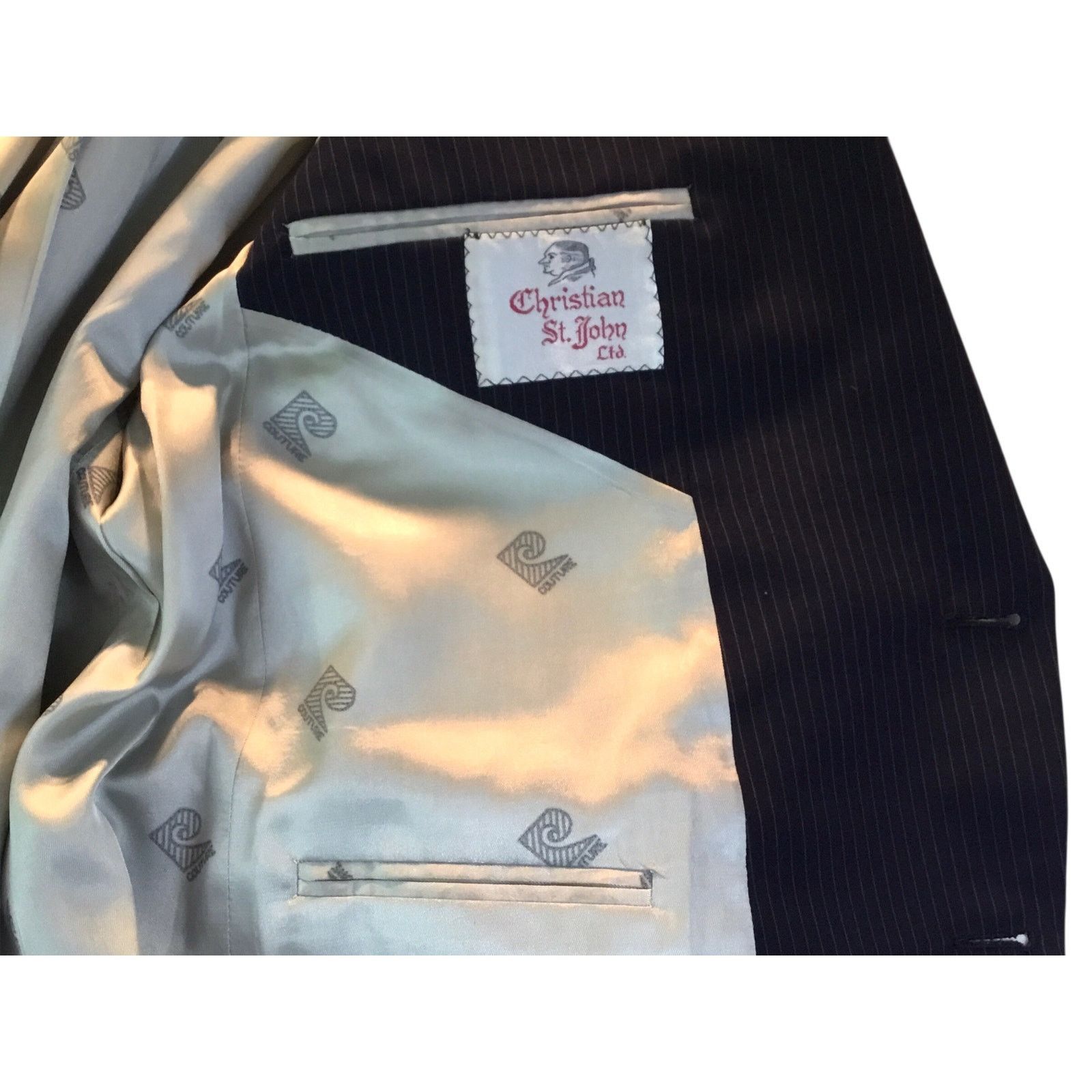 Other Cardin Couture Christian St. John Pinstripe Suit Coat Size 42R - 10 Thumbnail