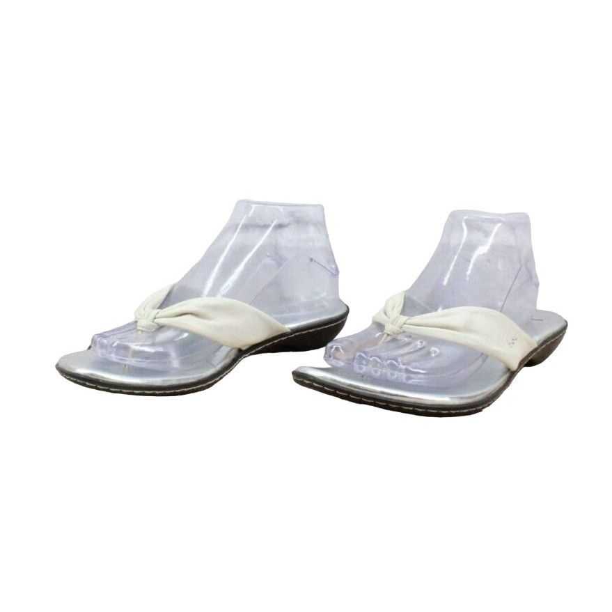 Leather × Other BOC Womens Cream Leather Flip Flop Thong Sandals Size US 8 / IT 38 - 2 Thumbnail