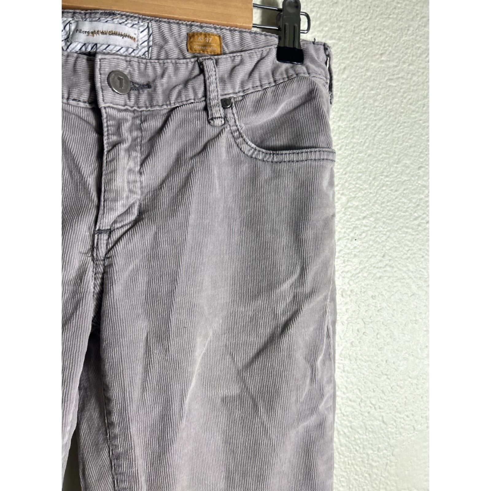 Vintage VINTAGE Pilcro and The Letterpress Women’s Gray Corduroy Pants Slim Regular 27x32 Gray Chino Skinny Women Size 27" / US 4 / IT 40 - 5 Thumbnail