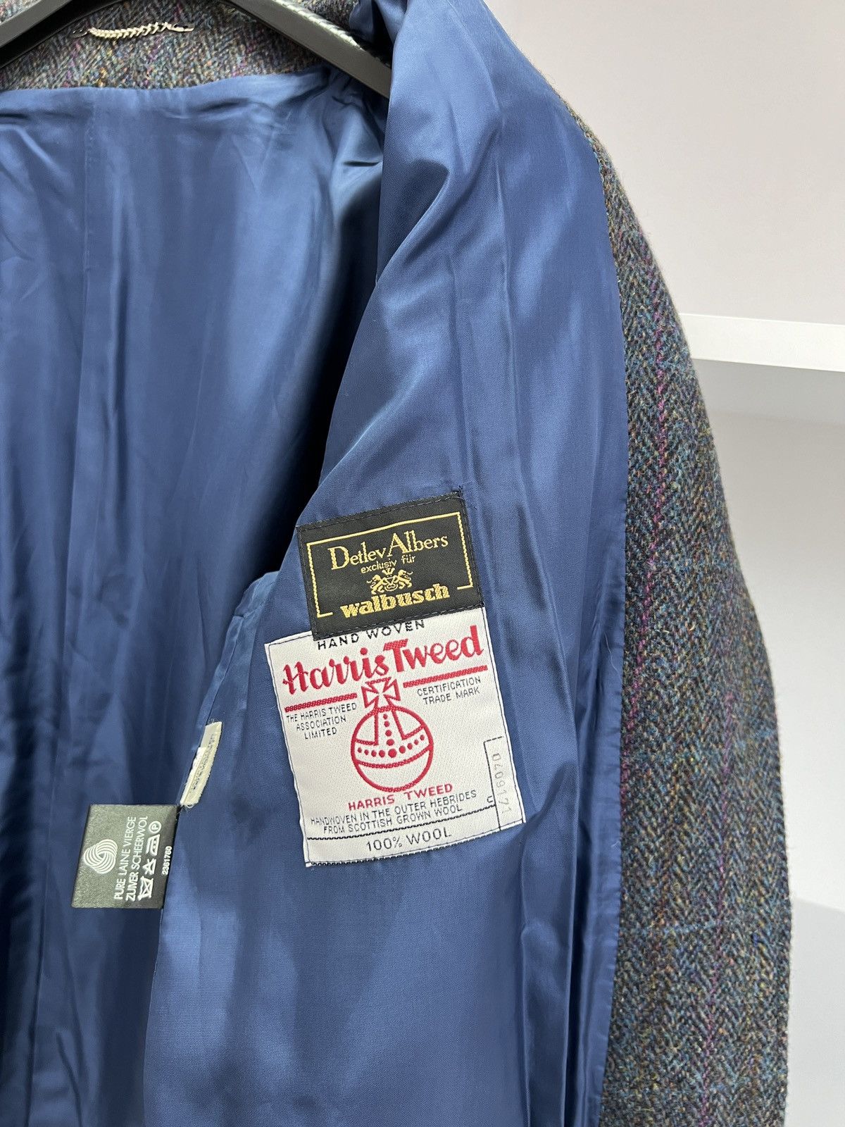 Harris Tweed × Vintage Vintage Harris Tweed Wool Old Money Style Blazer Jacket Size 42R - 11 Thumbnail