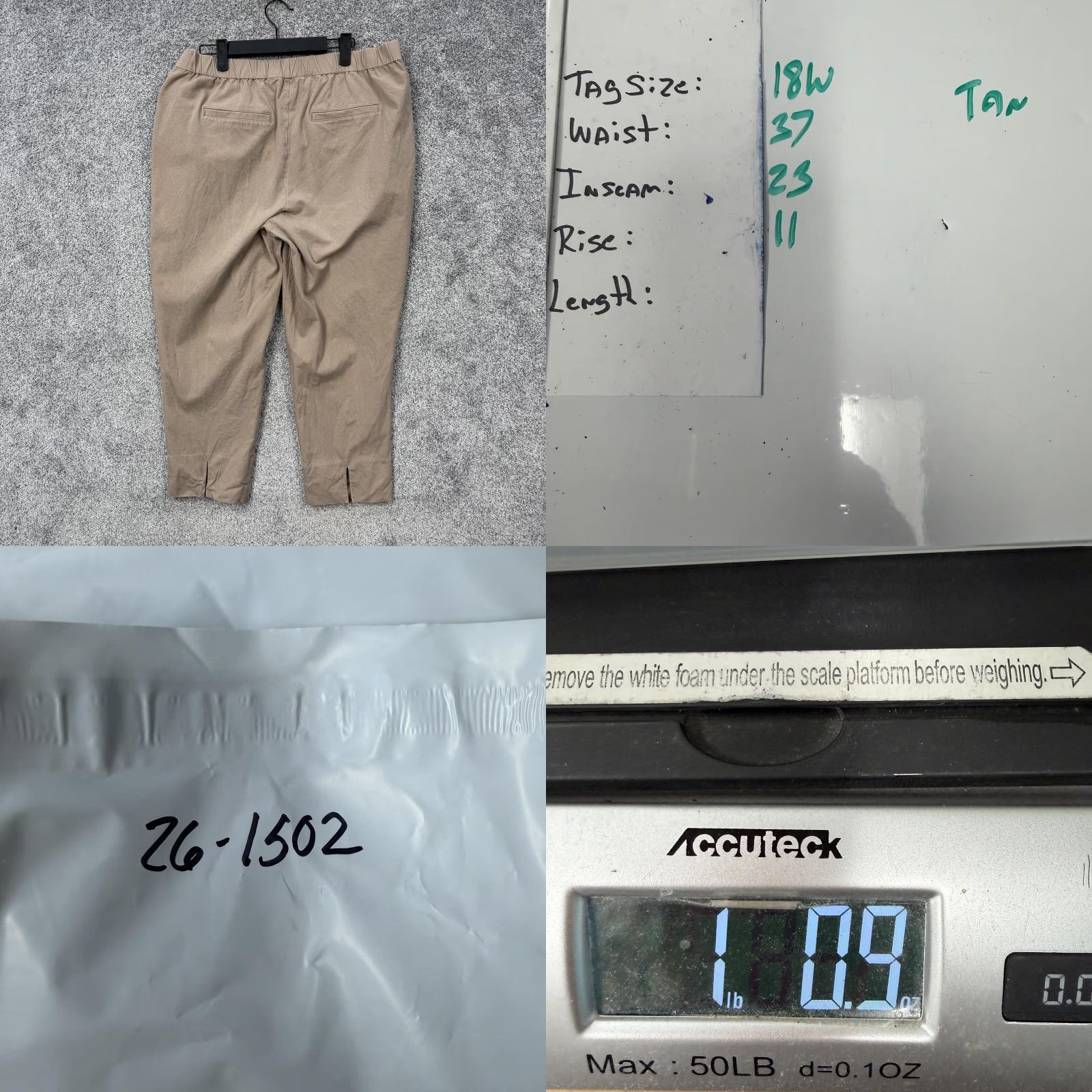 Vintage Isaac Mizrahi Live! Capri Pants Womens 18W Capri Pants Beige Twill Stretch Pockets Elastic Waist Pull On Casual plus size Size 40" / US 18 - 9 Thumbnail