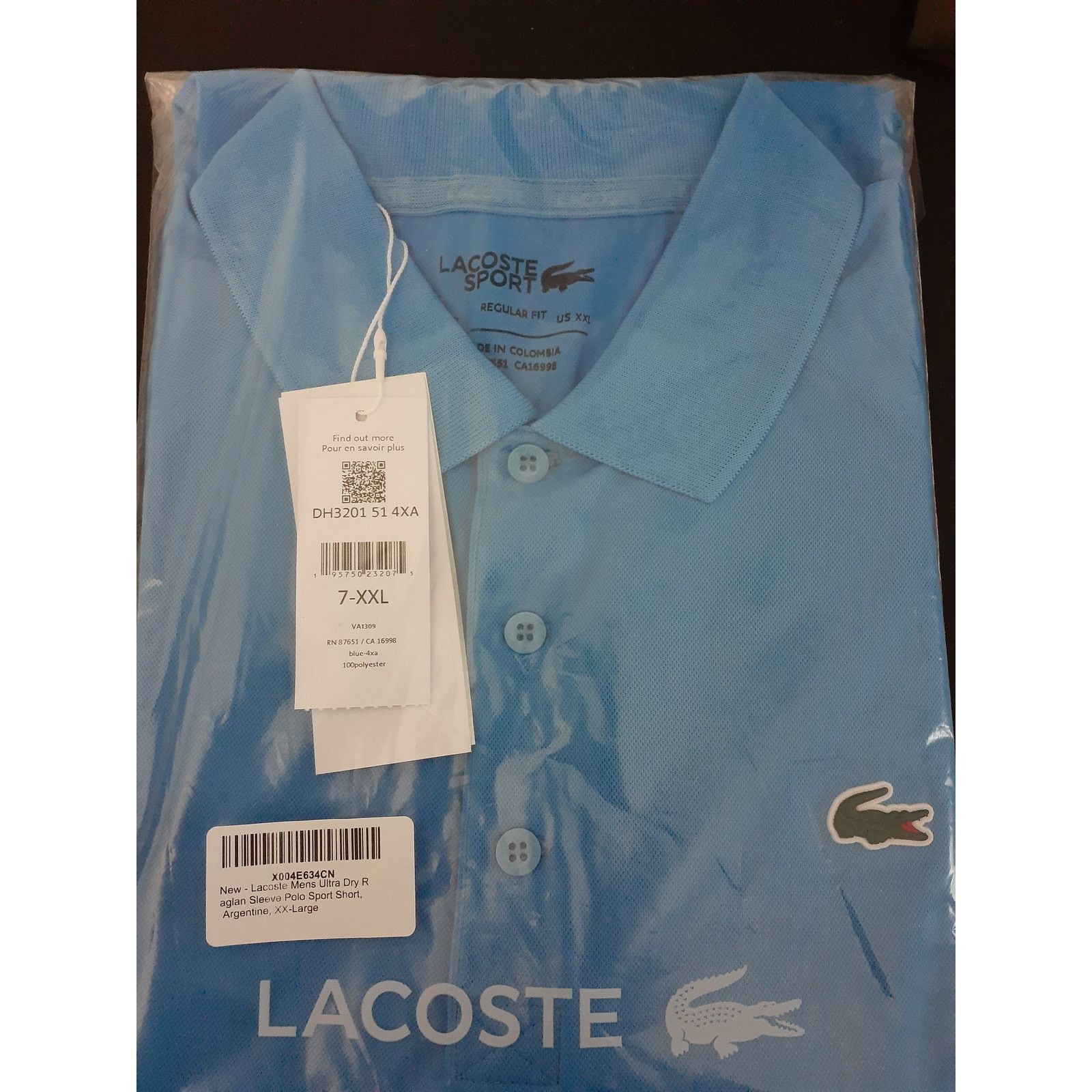 Lacoste Lacoste Mens Ultra Dry Raglan Sleeve Polo Sport Short 2XL Size US XXL / EU 58 / 5 - 2 Thumbnail