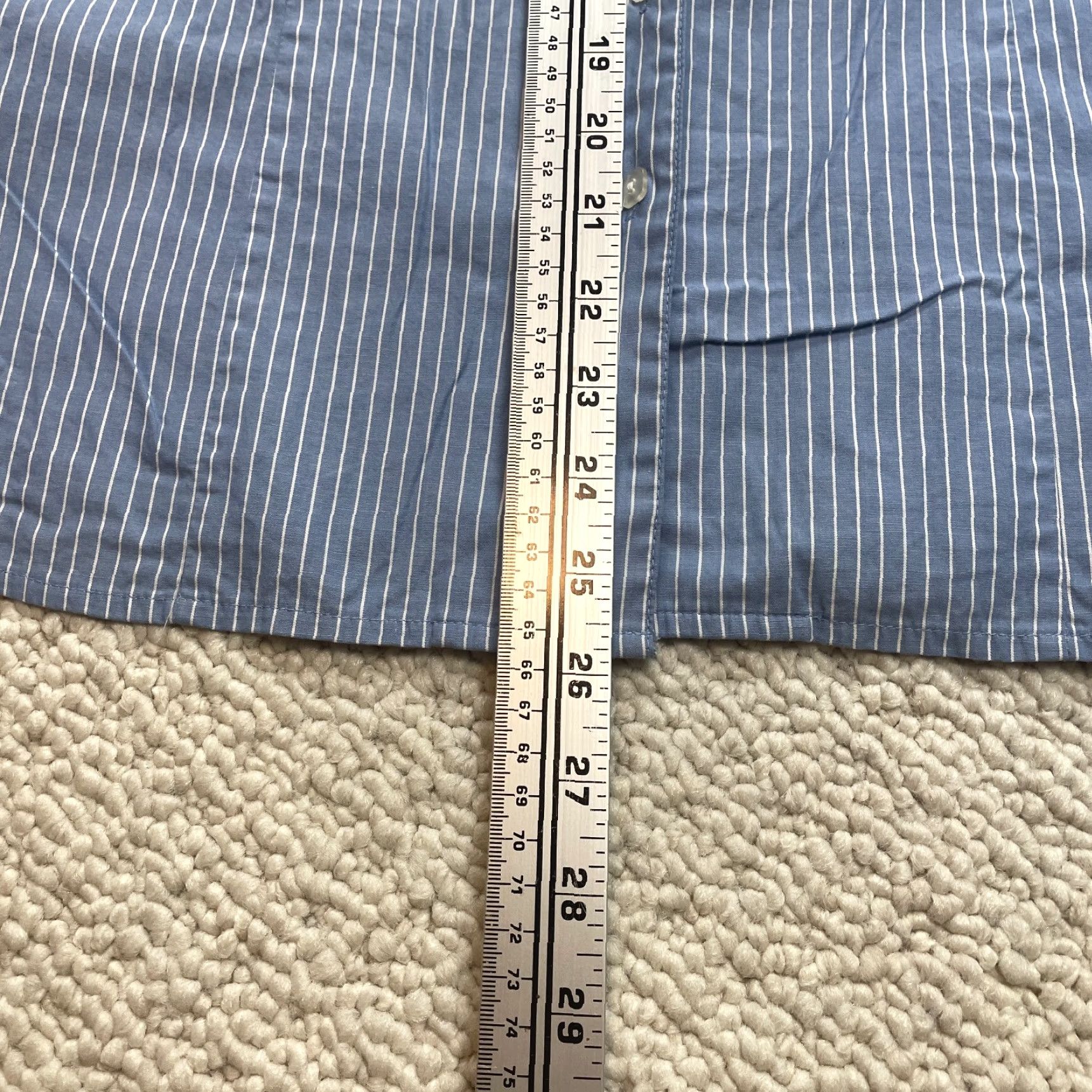 Vintage Laura Scott Blouse Shirt Womens 16 Blue Striped Business Work Office Top Ladies Size XXL / US 16-18 / IT 52-54 - 3 Thumbnail