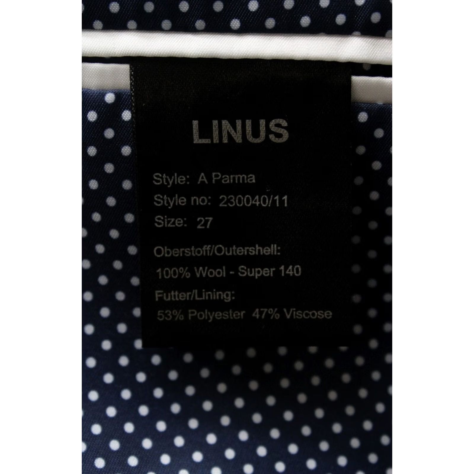Vintage Linus A Parma Super 140 Blazer Men Large Wool Single Breasted Size 42R - 7 Thumbnail