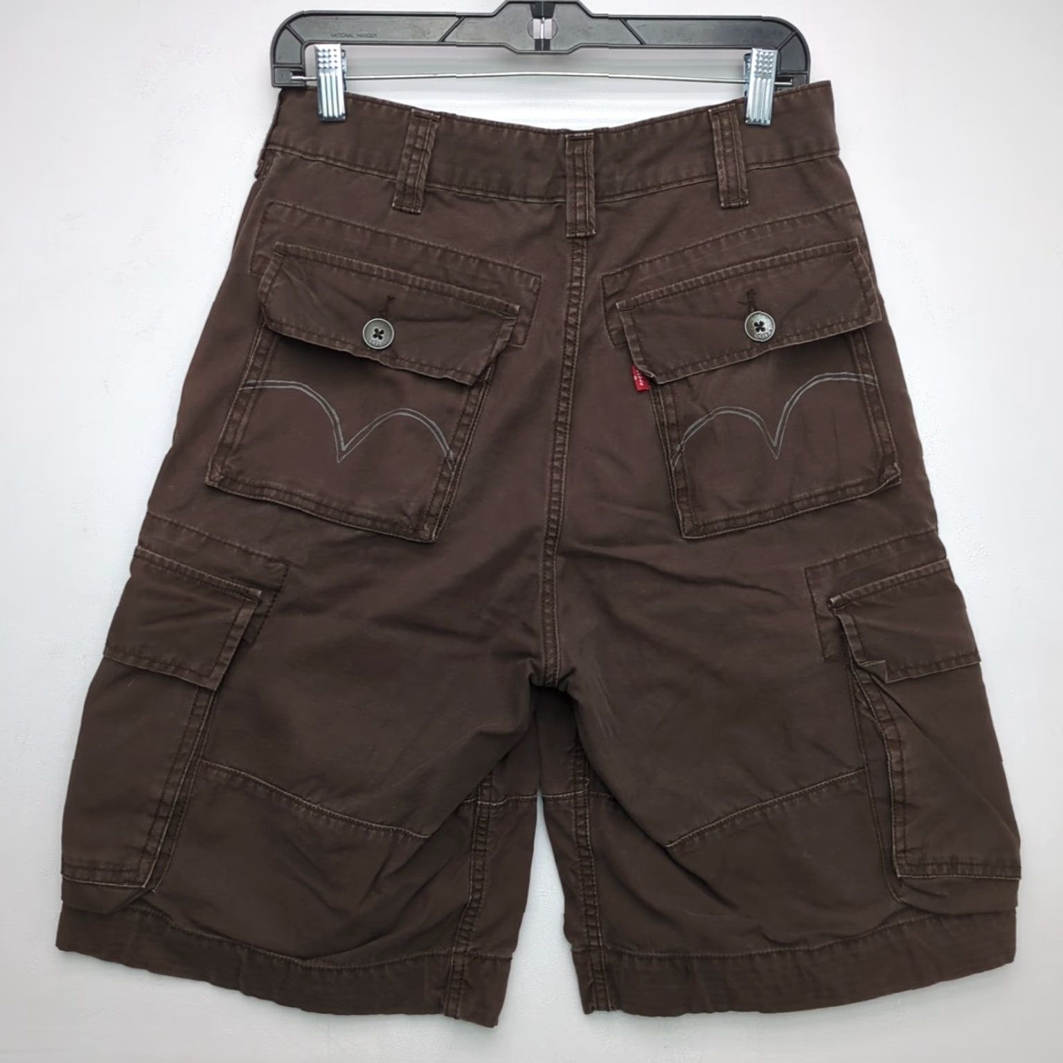 Levi's VINTAGE Levi's Shorts Cargo 33 8 Pocket Cotton Brown Mens Classic 90s Casual Cargo Pocket Brown Mens Size US 33 - 2 Thumbnail