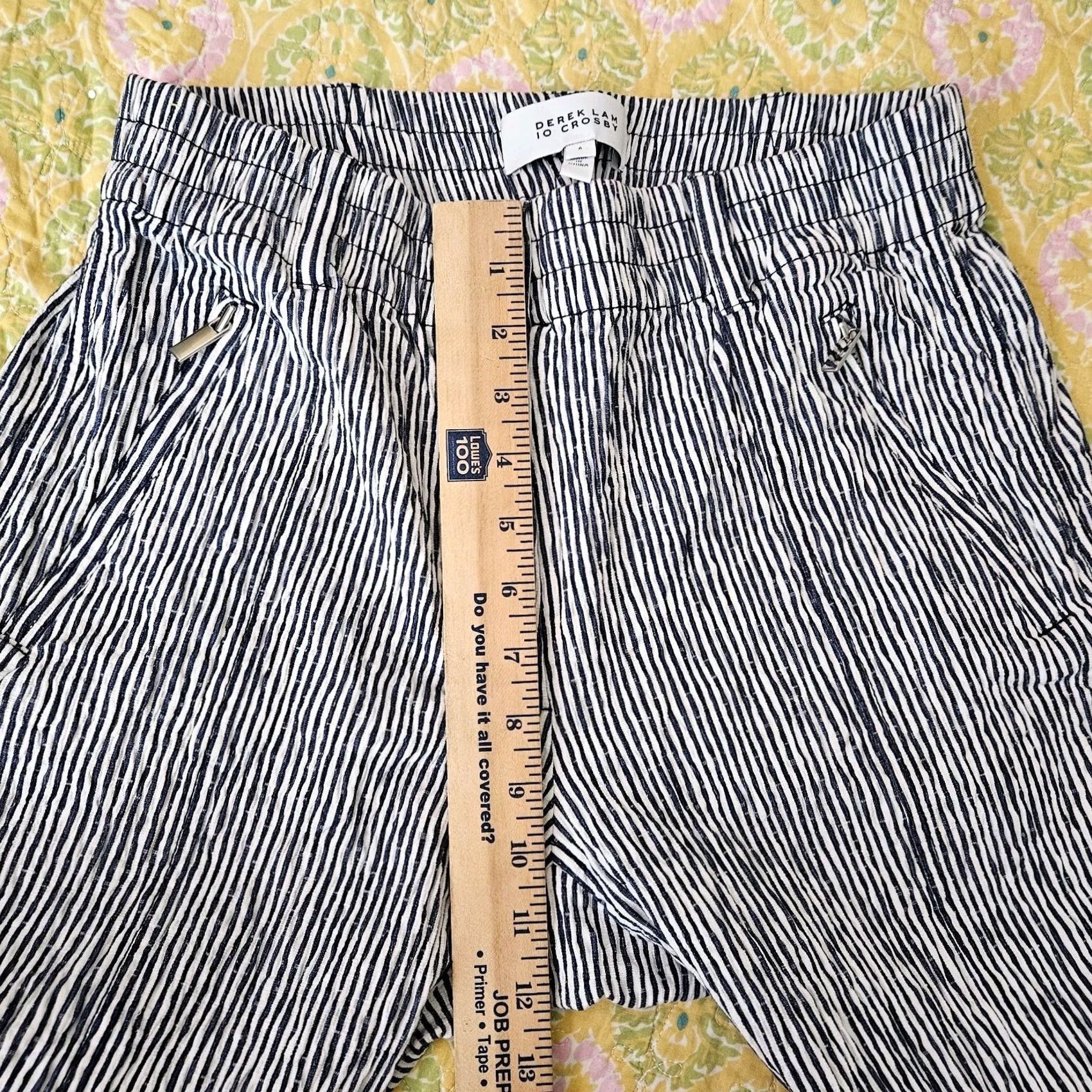 Vintage Derek Lam 10 Crosby Pants Jogger Navy White Stripes Women's Size 6 Size 28" / US 6 / IT 42 - 4 Thumbnail