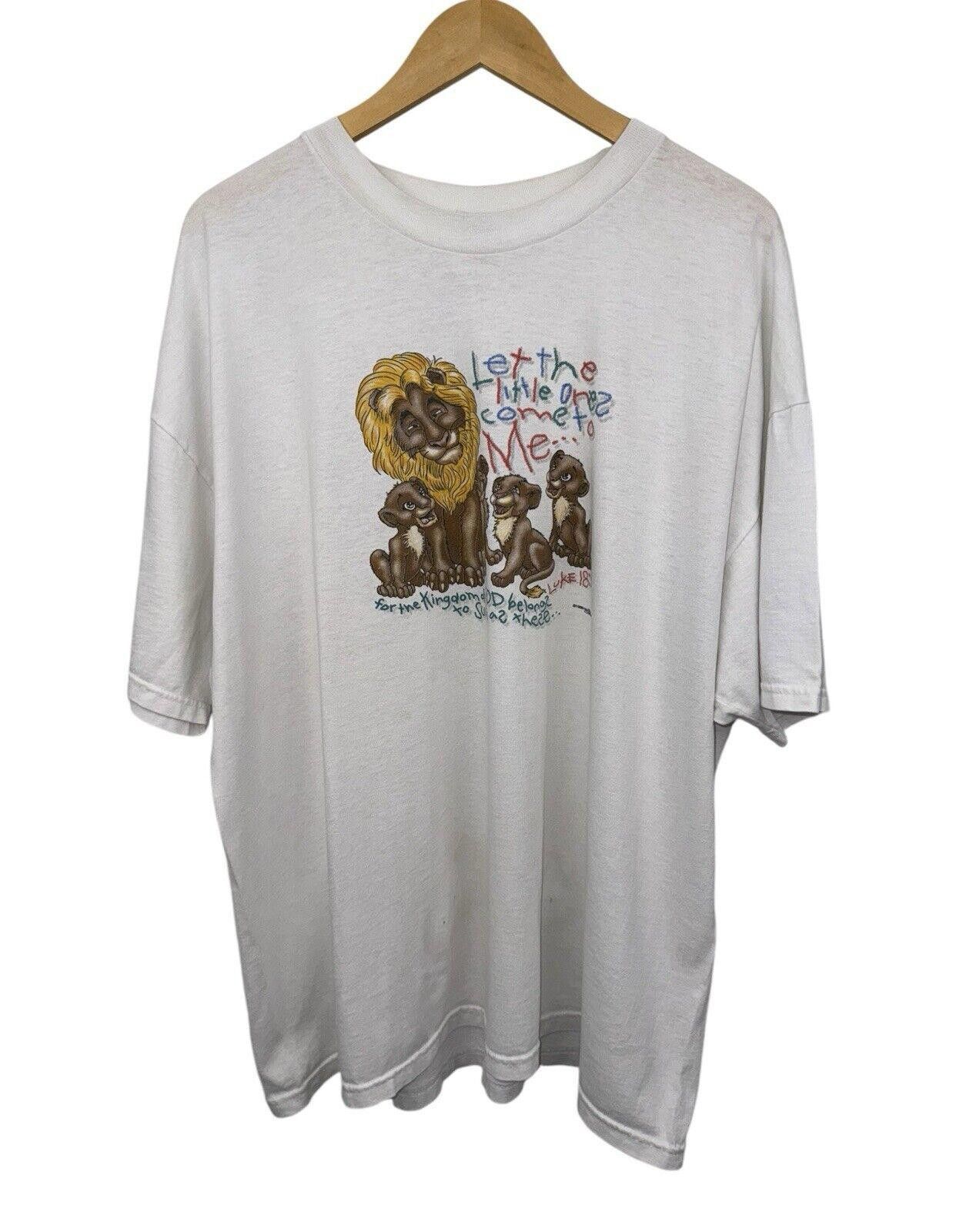 Designer Vintage 1998 Religious Lions Animal Graphic Shirt 2XL Size US XXL / EU 58 / 5 - 1 Thumbnail