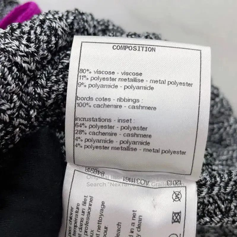 Chanel Chanel Gray Long Sleeve Cardigan with Pink Trim . Size L / US 10 / IT 46 - 9 Thumbnail