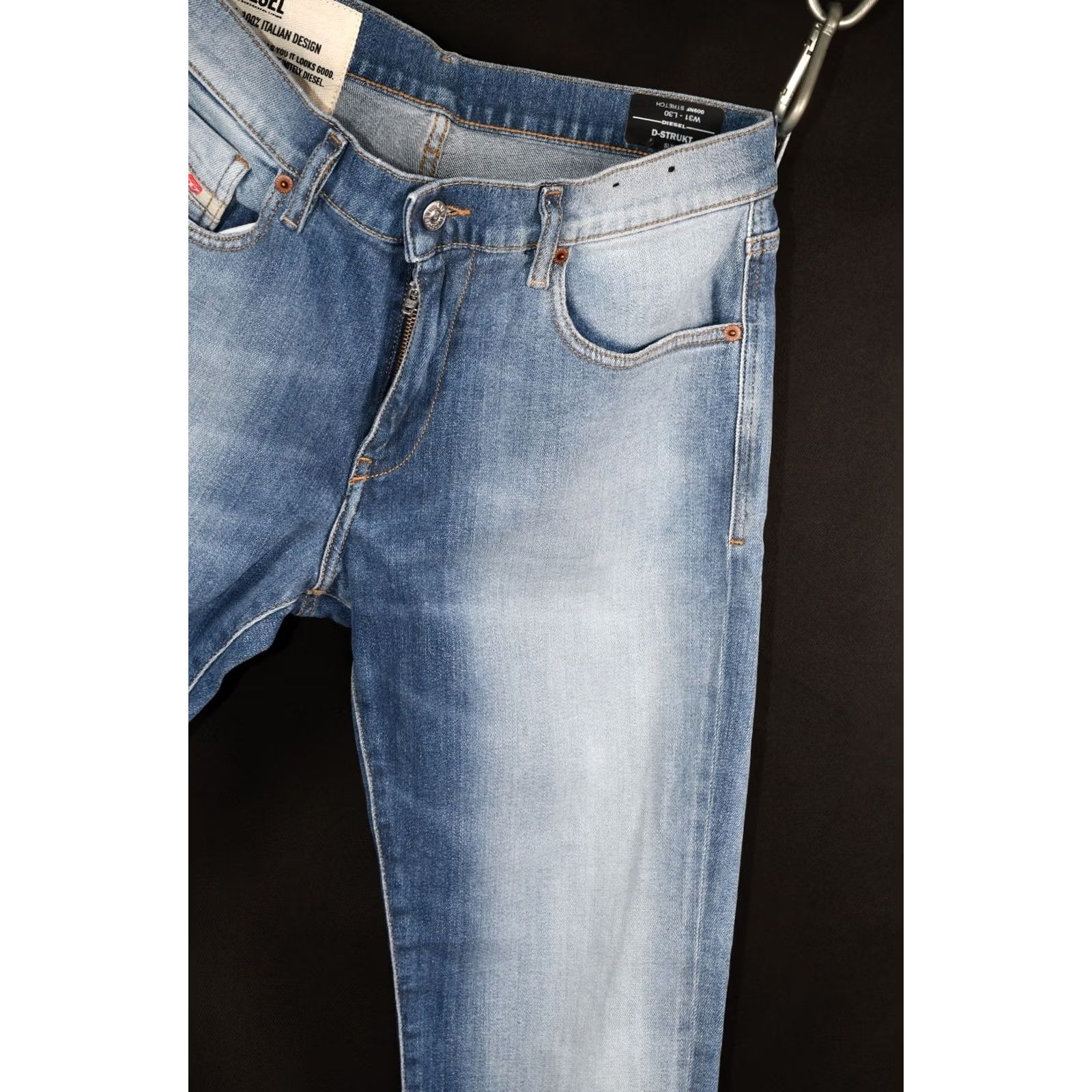 Diesel Diesel D-Strukt Slim 009NF Stretch Slim Jeans Men W31 L30 Blue Denim - 5-Pocket, Zip, Mid Rise, Skinny Fit, STRETCH Size US 31 - 6 Thumbnail