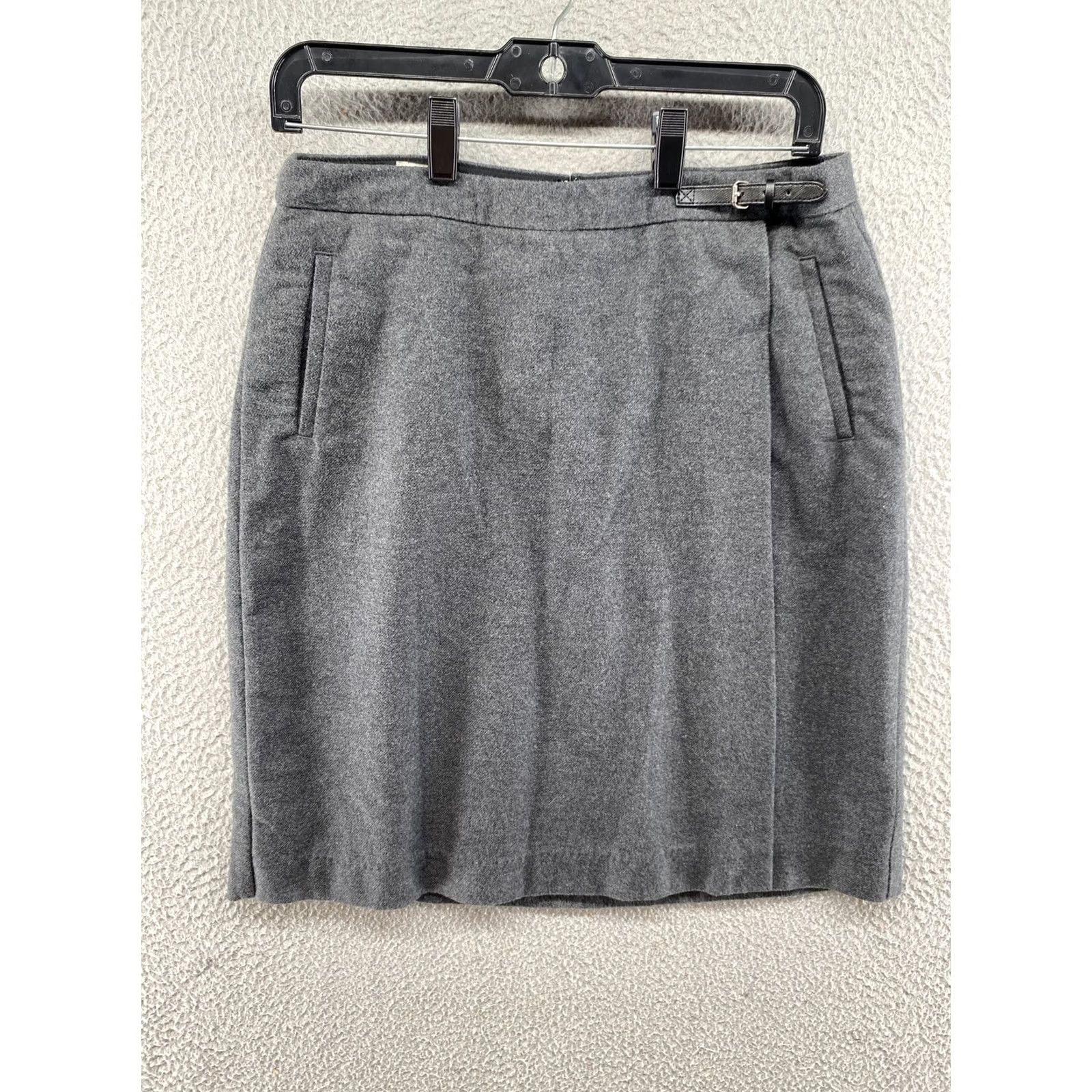 Vintage LL Bean Womens Gray Knit Wrap Buckle Skirt Size 8 Reg Size 30" / US 8 / IT 44 - 2 Thumbnail