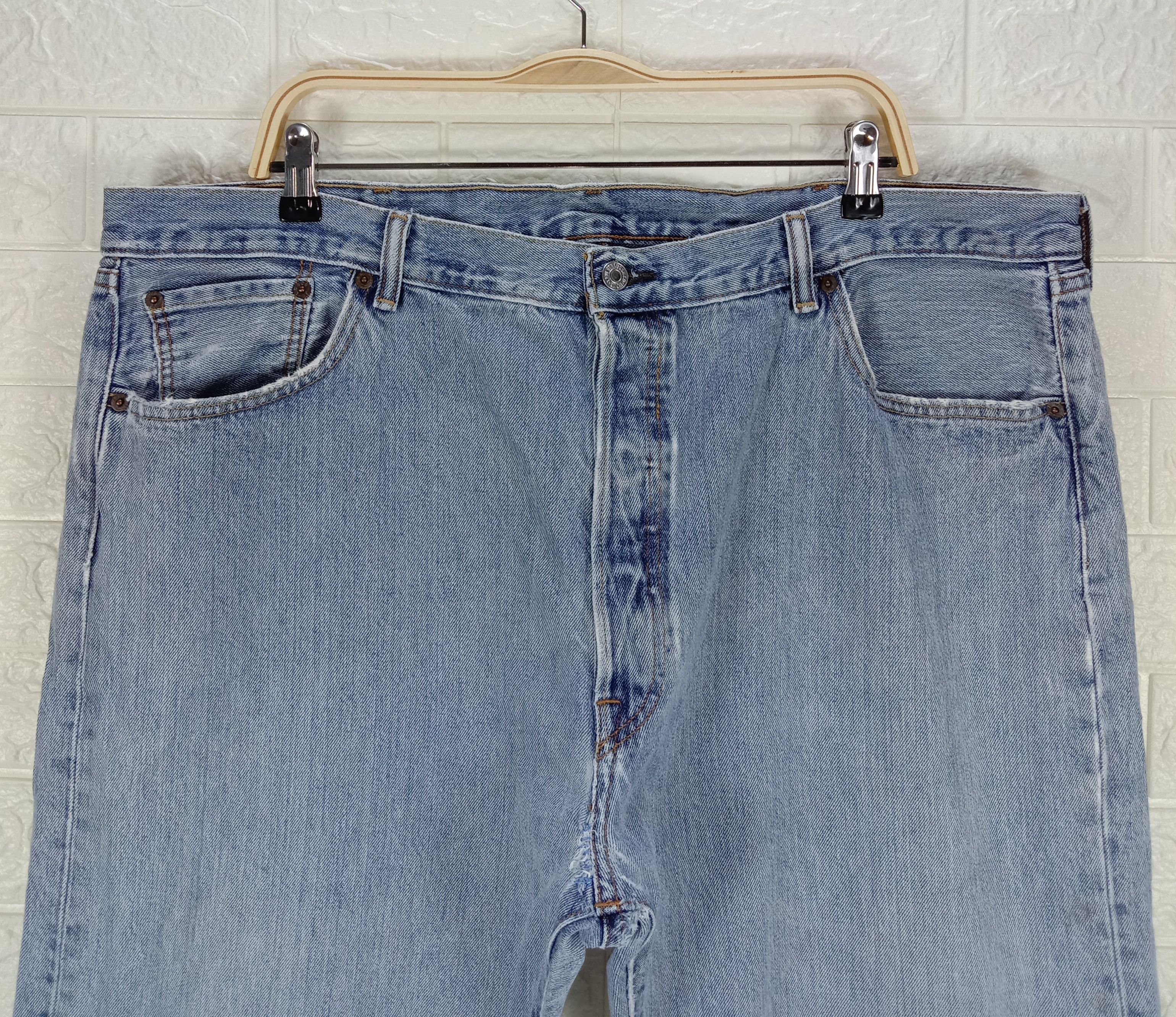 Levi's Vintage Levi's 501 Light Wash Jeans Button Fly Denim Size US 42 / EU 58 - 2 Thumbnail