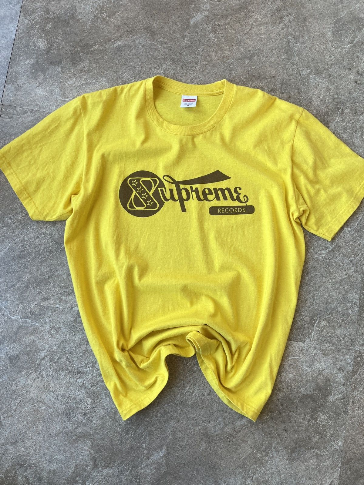 タグ付き Supreme Records Tee Yellow L Supreme Records Tee Yellow M