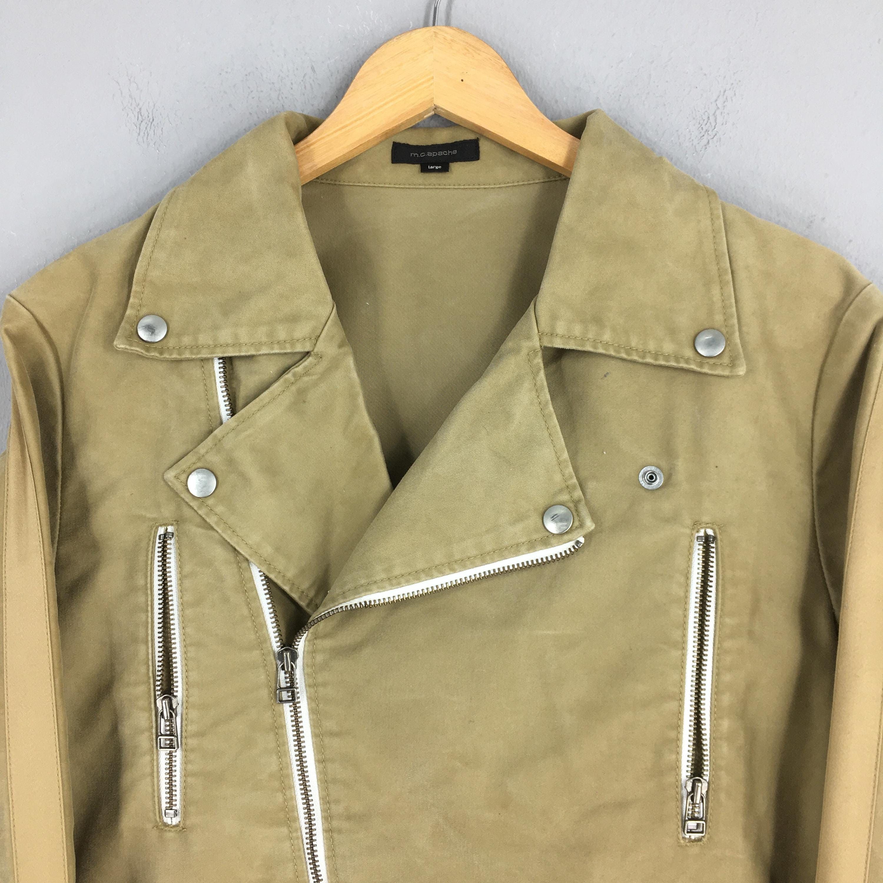 Vintage Vintage 1990s Mc Apache Double Collar Beige Jacket Large Size US L / EU 52-54 / 3 - 2 Thumbnail