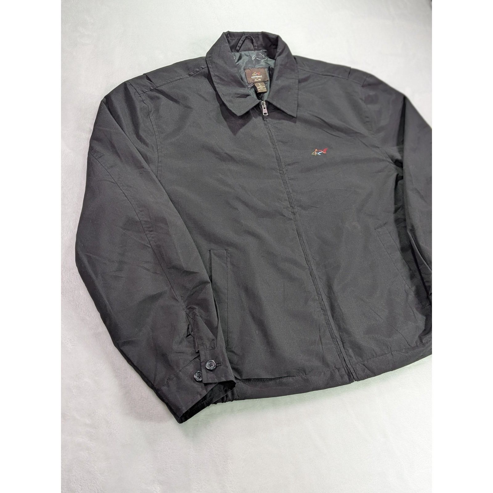 Greg Norman Sz Large Black Light Weight Golf Jacket Vintage EUC Size US L / EU 52-54 / 3 - 2 Thumbnail