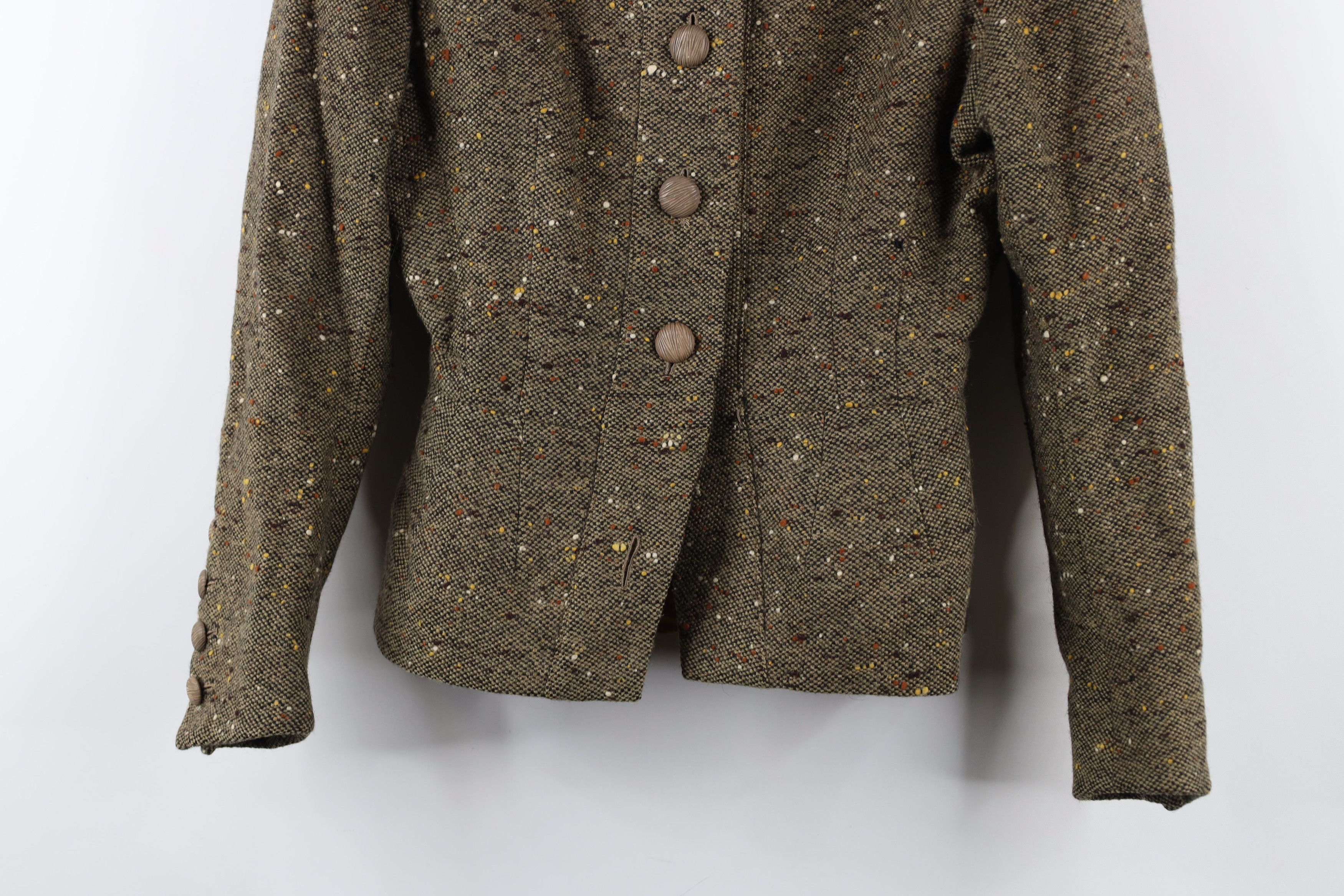 Vintage Vintage 50s Italian Couture Blazer Jacket Atomic Fleck Size XL / US 12-14 / IT 48-50 - 3 Thumbnail