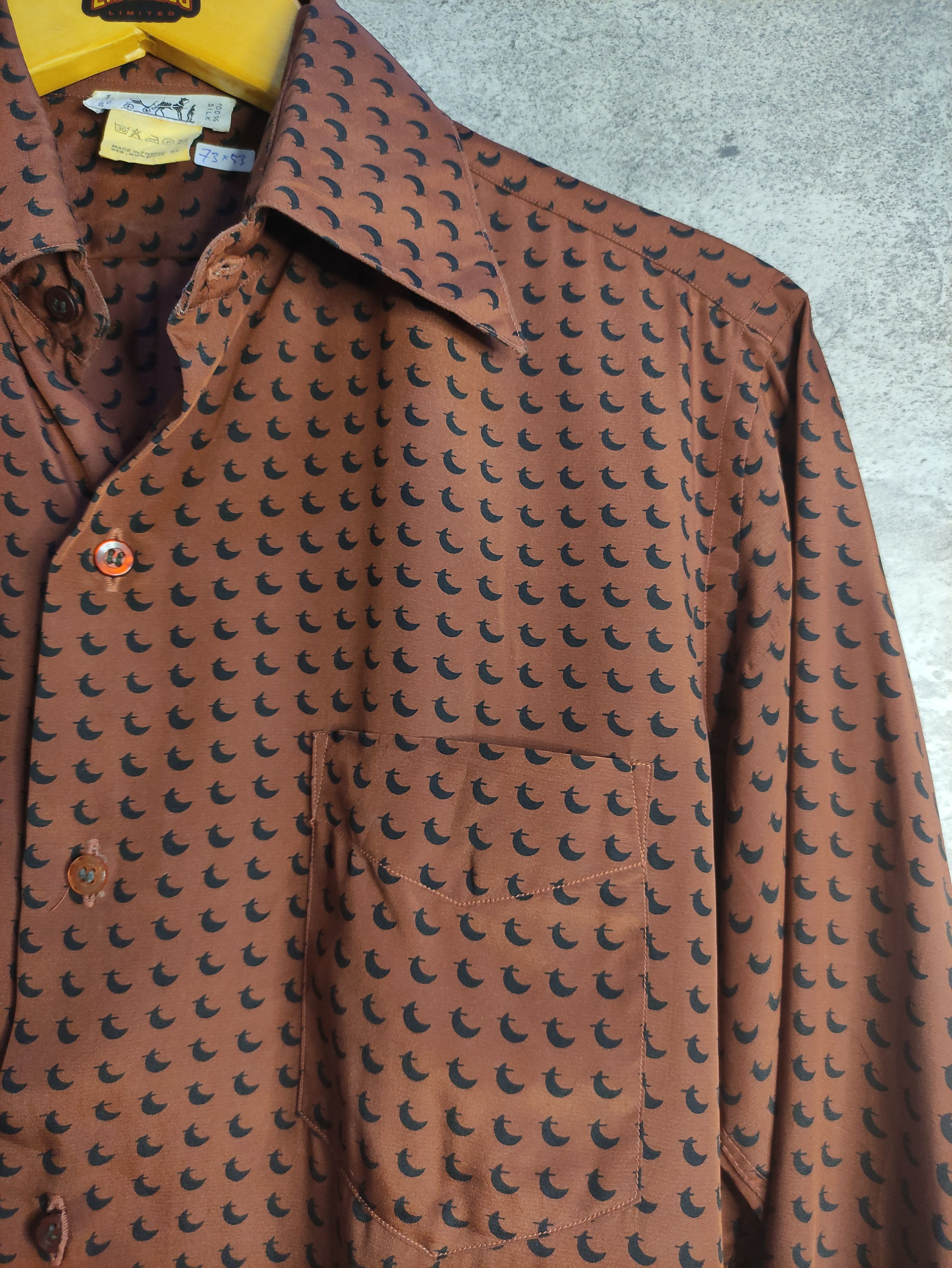 Hermes × Vintage Vintage Luxury - Hermes 'Moon' Silk Shirt Size US M / EU 48-50 / 2 - 3 Thumbnail